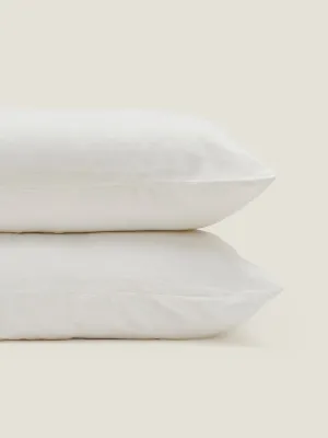 100% Linen Pillowcase Set (of two) in White
