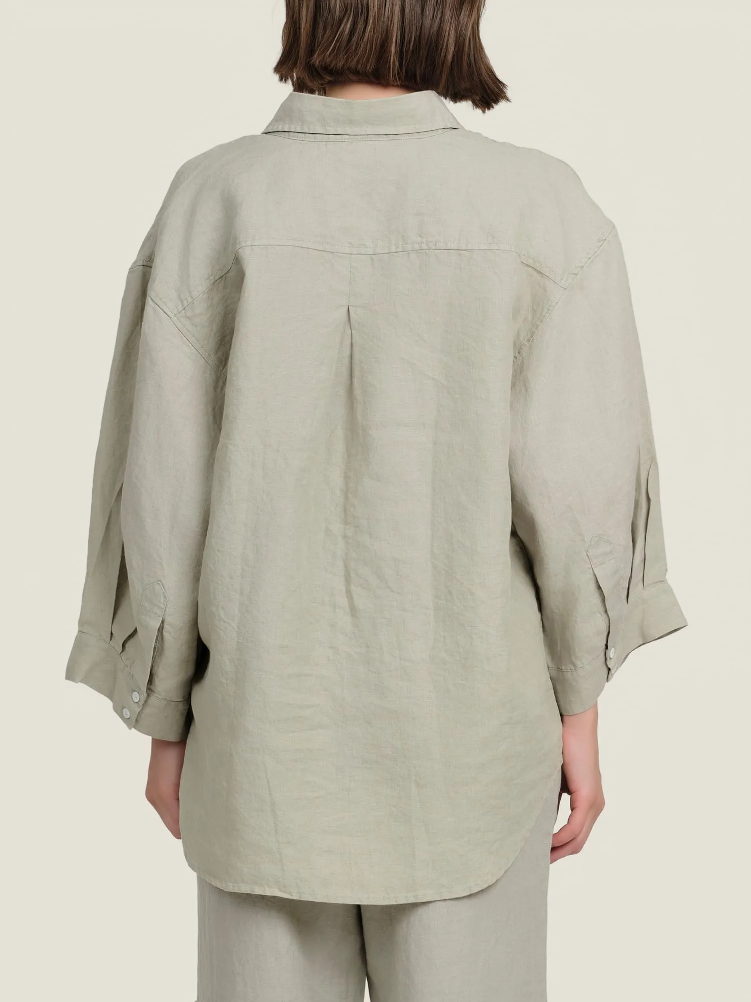 100% Linen shirt in Sage