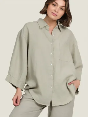 100% Linen shirt in Sage