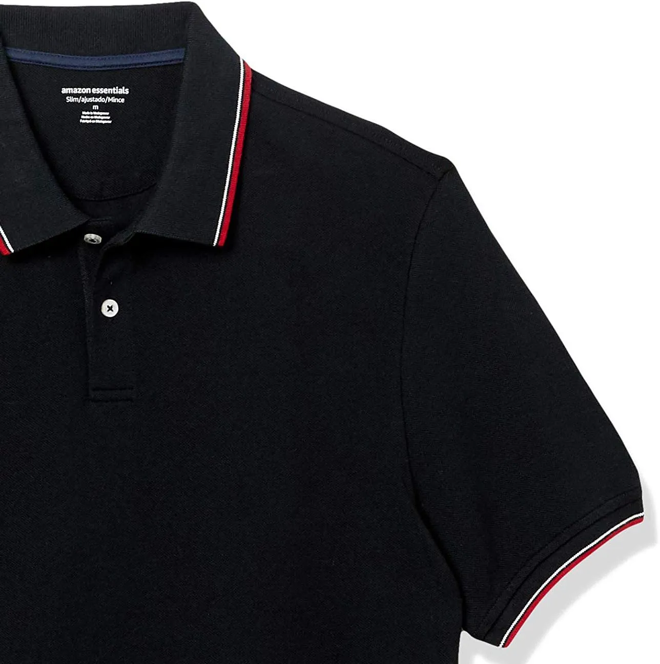 Amazon Essentials Men's Polo Shirts Short Sleeve, Slim-Fit Cotton Pique
