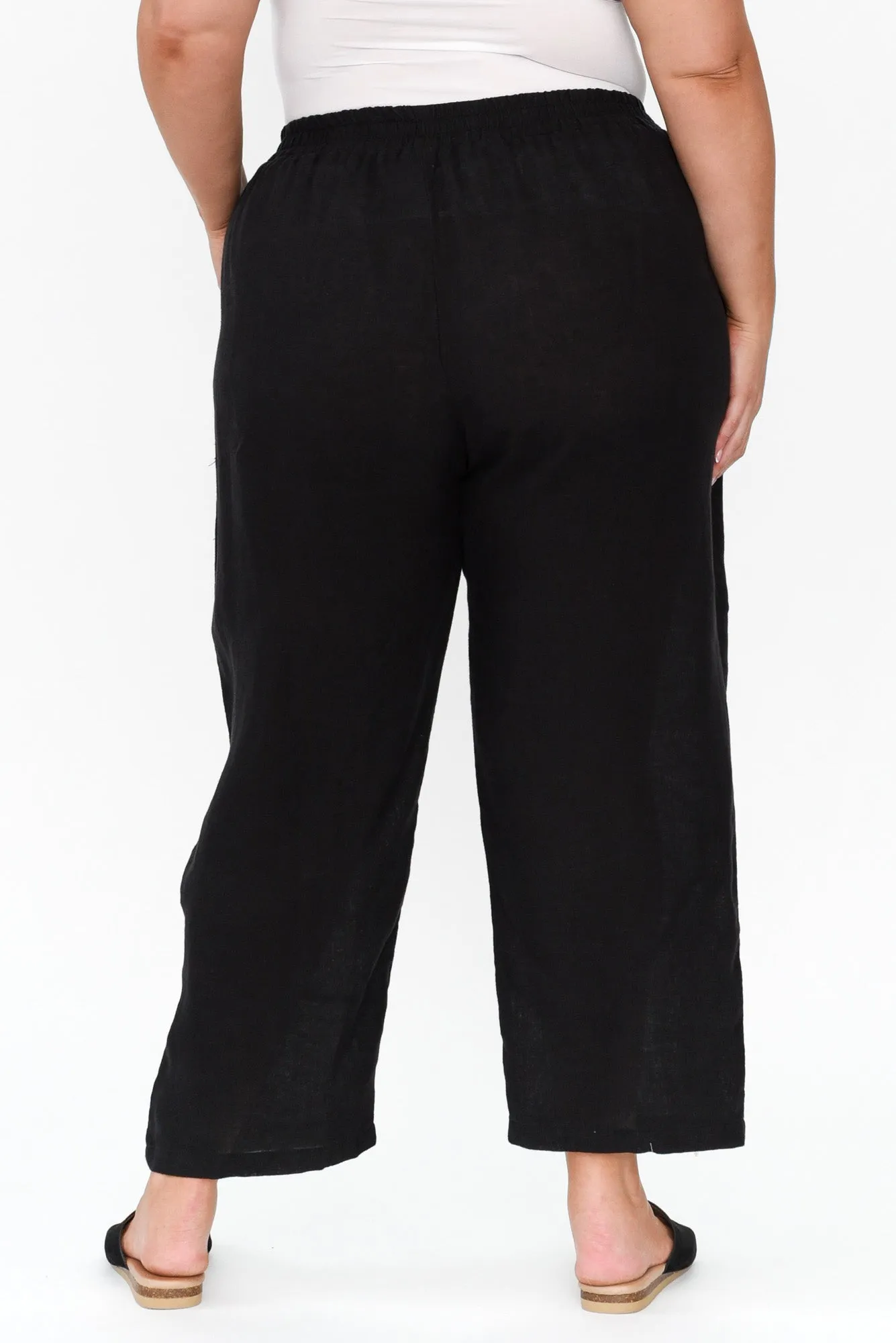 Ataya Black Linen Pants