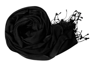 Black Light and Soft Touch Pure Pashmina Wool Shawls Wraps Scarves