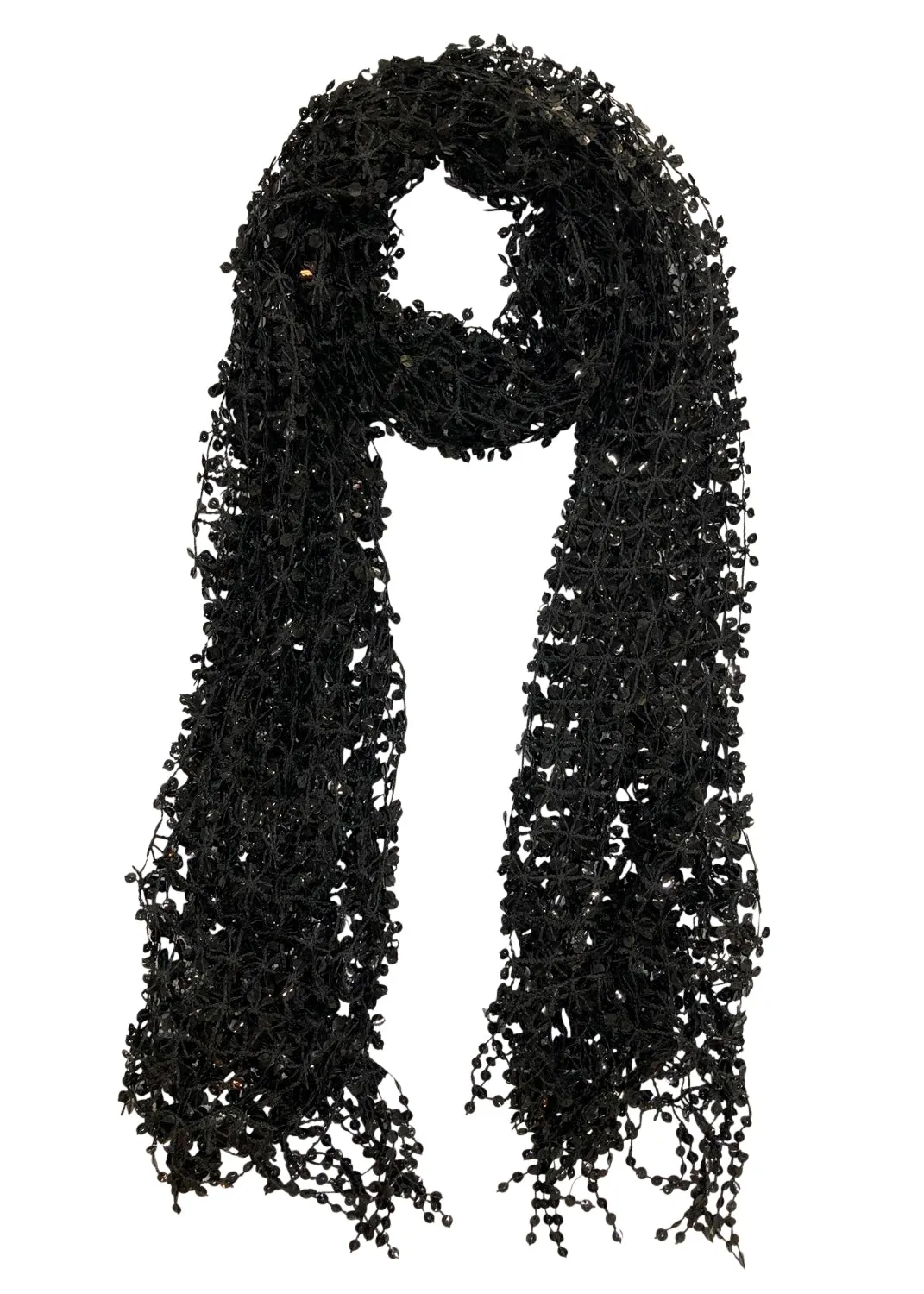 Black Sequin Scarf