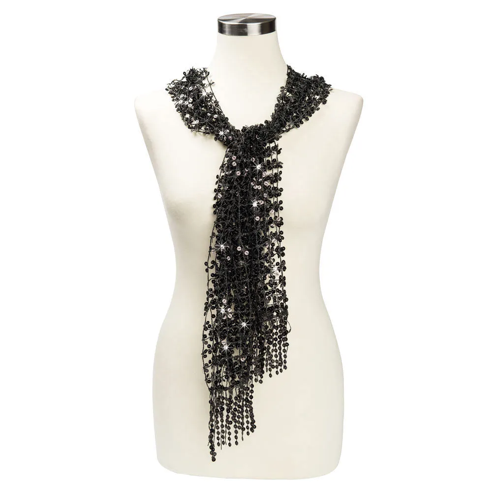 Black Sequin Scarf