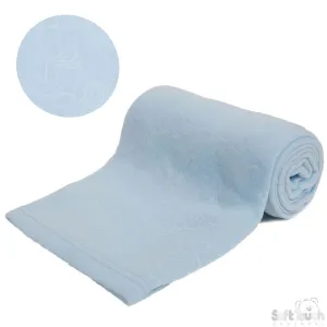 BLUE EMBOSSED FLEECE BABY WRAP (BP) (PK12) FBP06-B