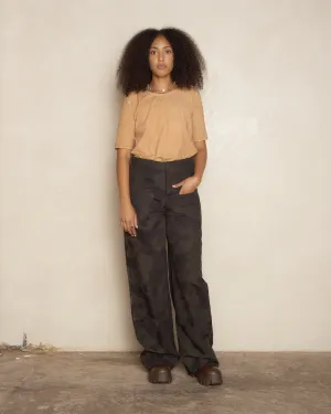 Brown & Black Denim Ball Pants