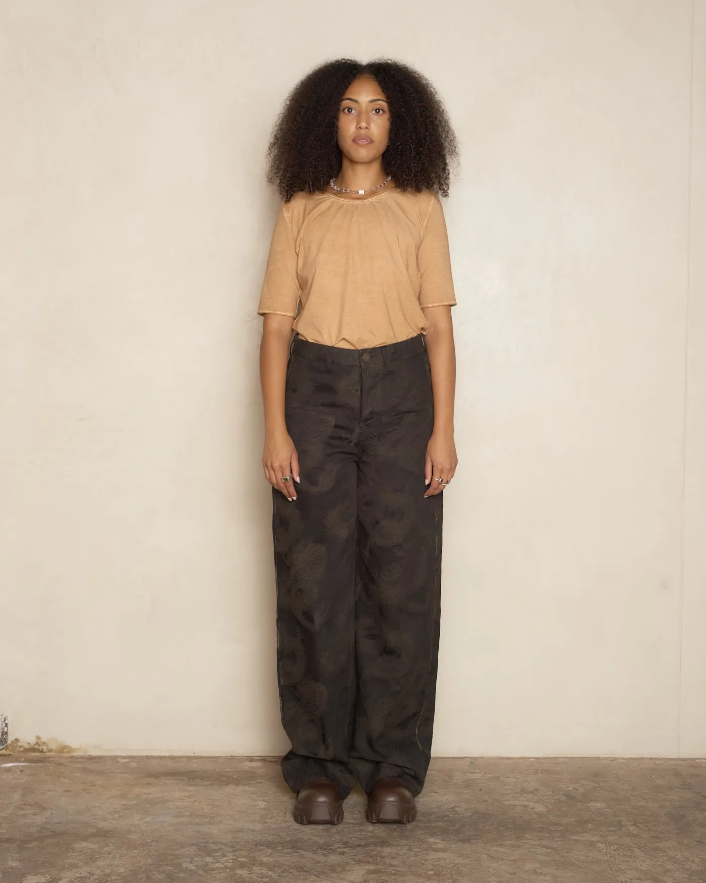 Brown & Black Denim Ball Pants