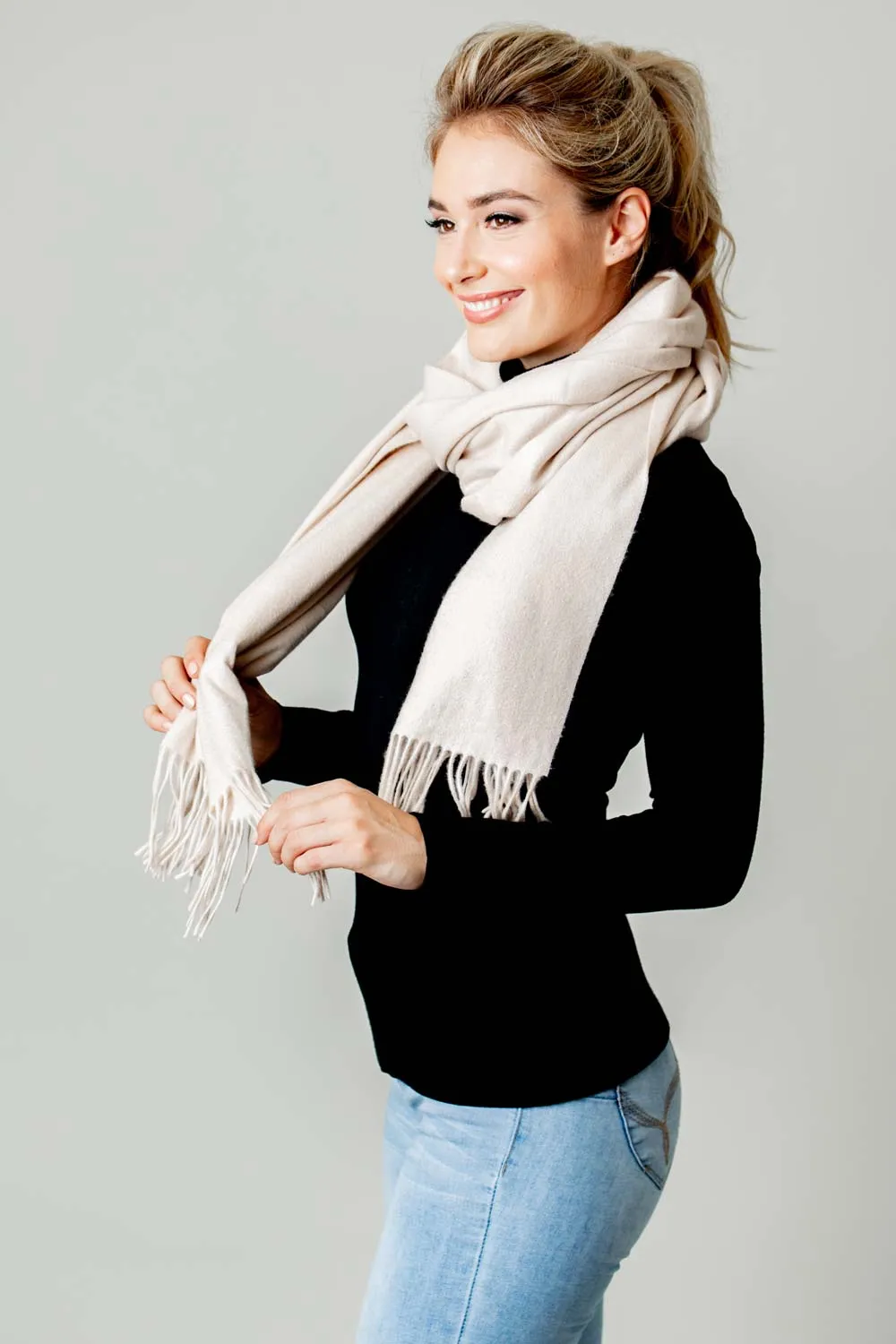 Cashmere Stole - Flax