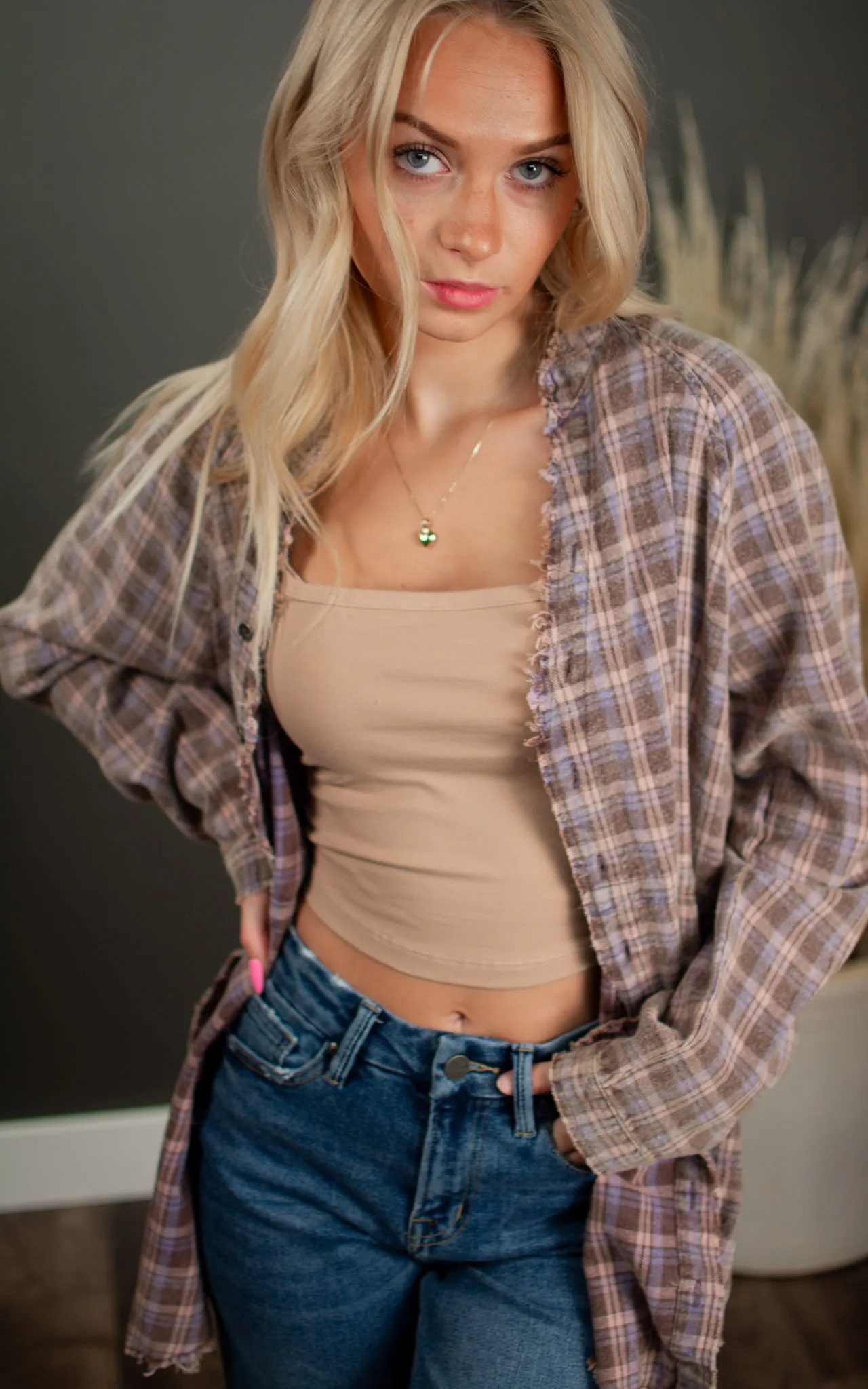 Chocolate Wasted Plaid Shirt