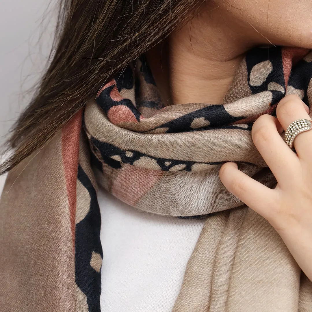 Classic Space Stone Design Cashmere Scarf