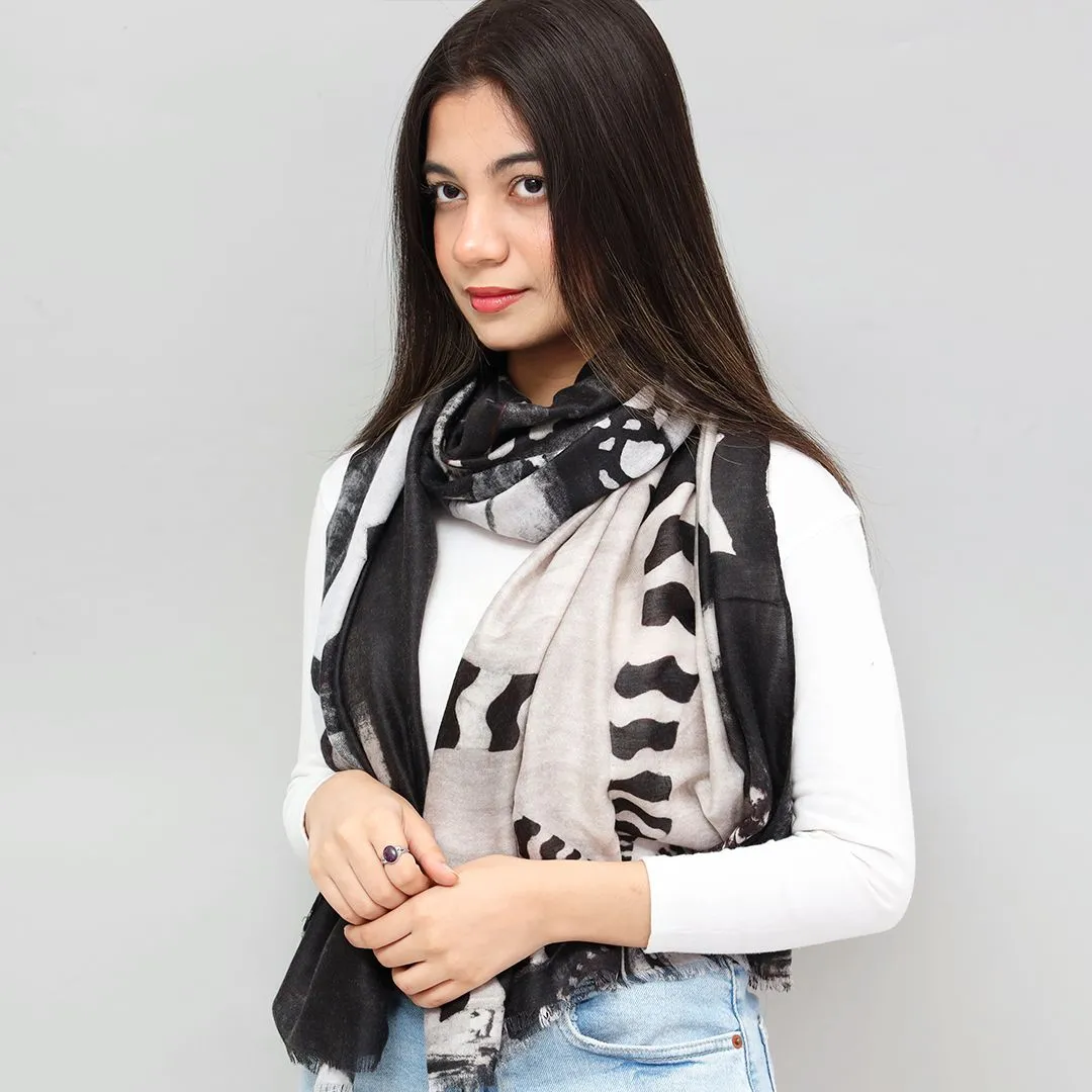 Classic Space Stone Design Cashmere Scarf