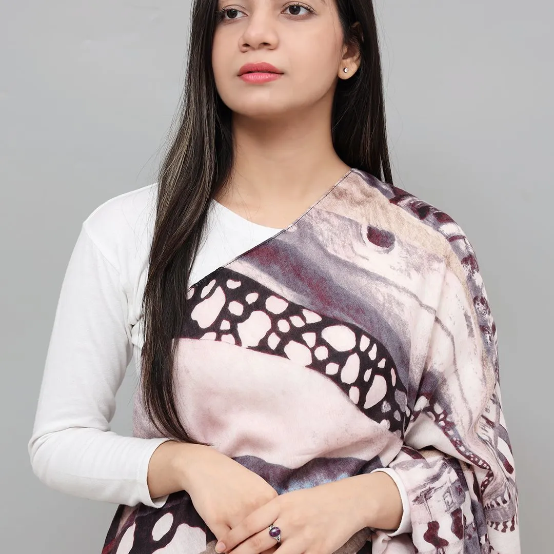 Classic Space Stone Design Cashmere Scarf