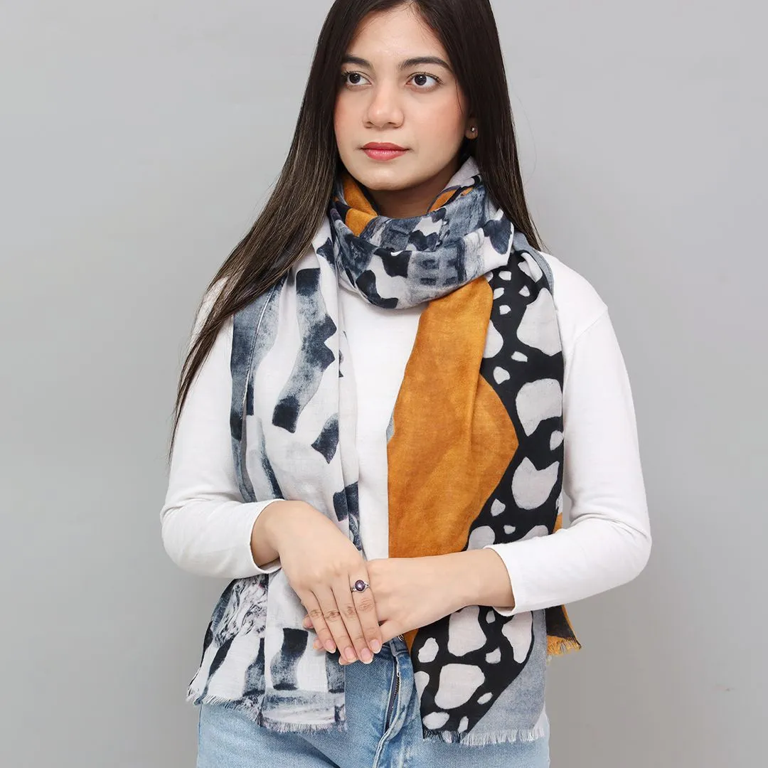 Classic Space Stone Design Cashmere Scarf