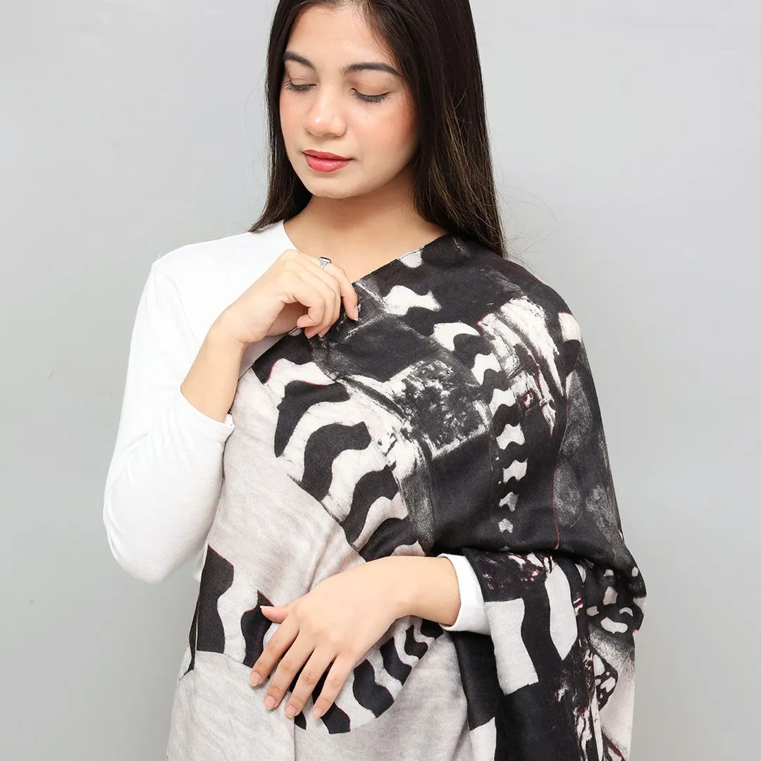 Classic Space Stone Design Cashmere Scarf