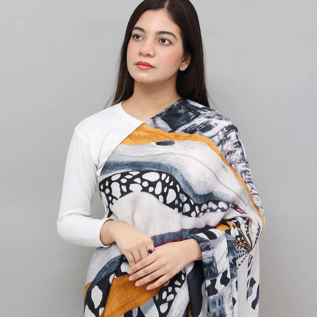 Classic Space Stone Design Cashmere Scarf