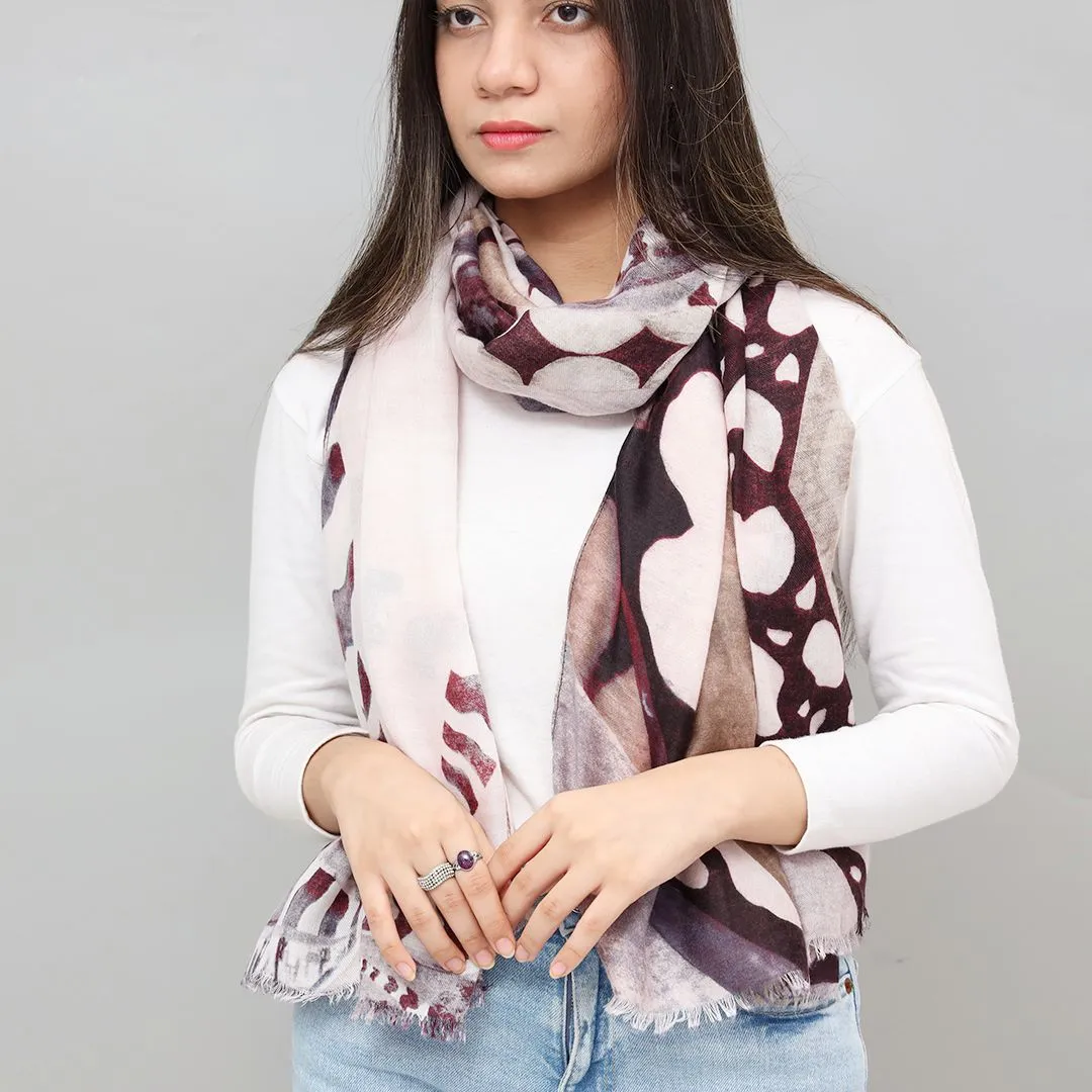 Classic Space Stone Design Cashmere Scarf