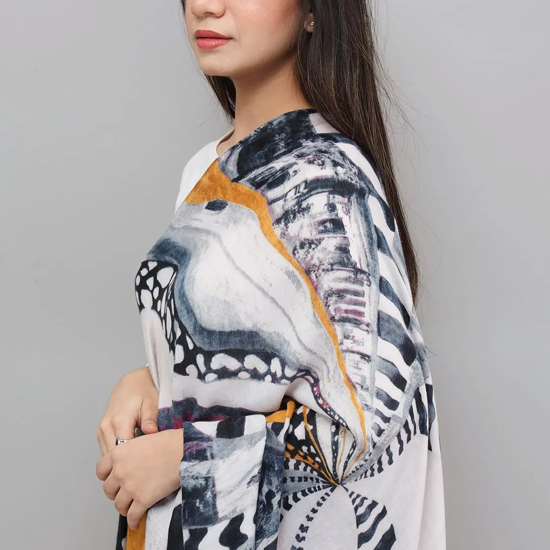 Classic Space Stone Design Cashmere Scarf