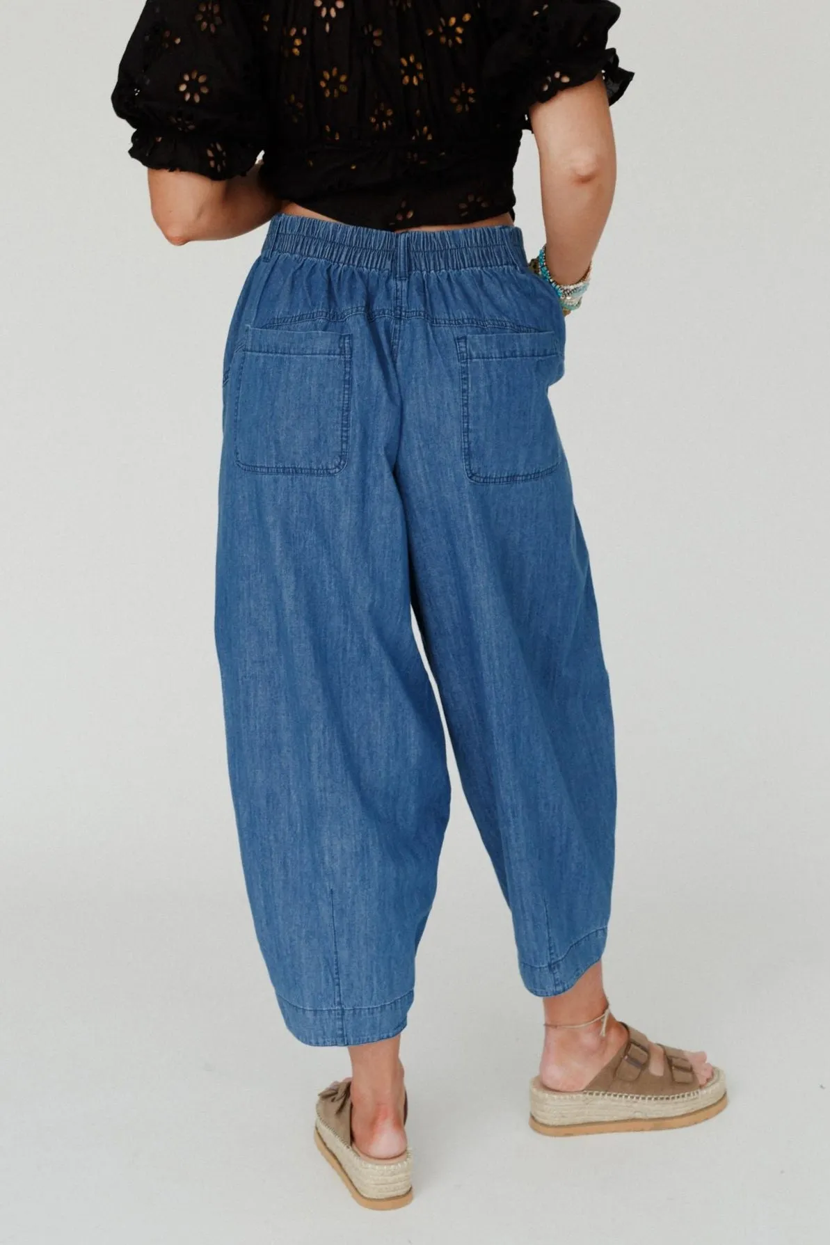 Cool Touch Pleated Pants - Denim