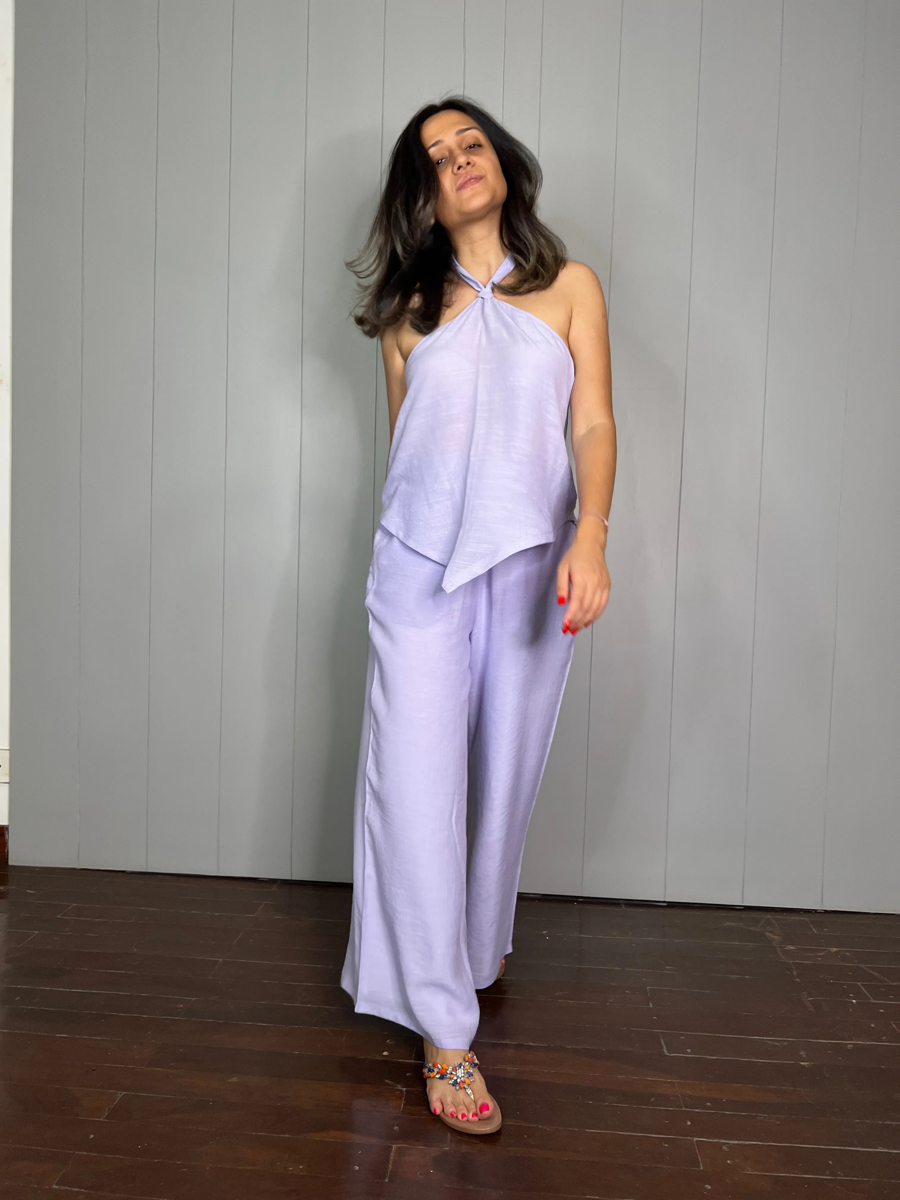 Cotton Lilac Halter Set