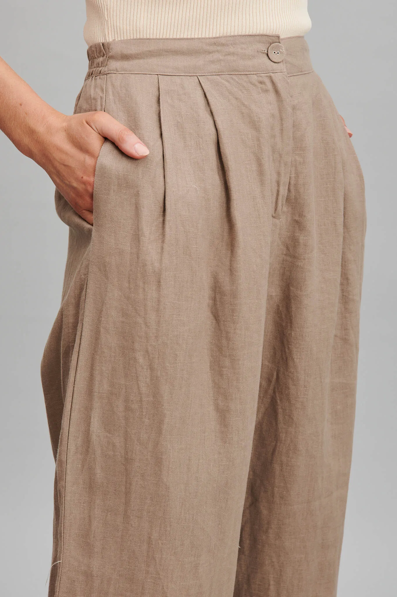 Daytona Pant In Mocha Pure Linen