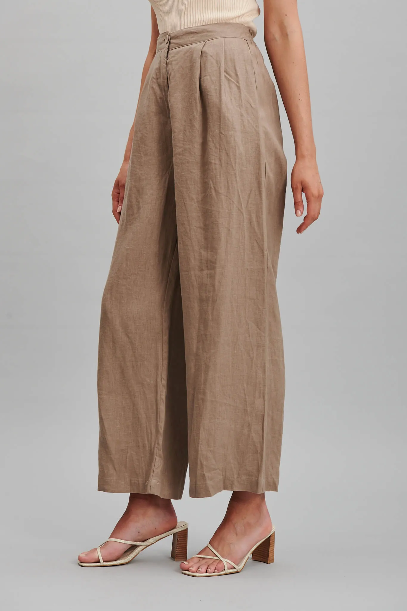 Daytona Pant In Mocha Pure Linen