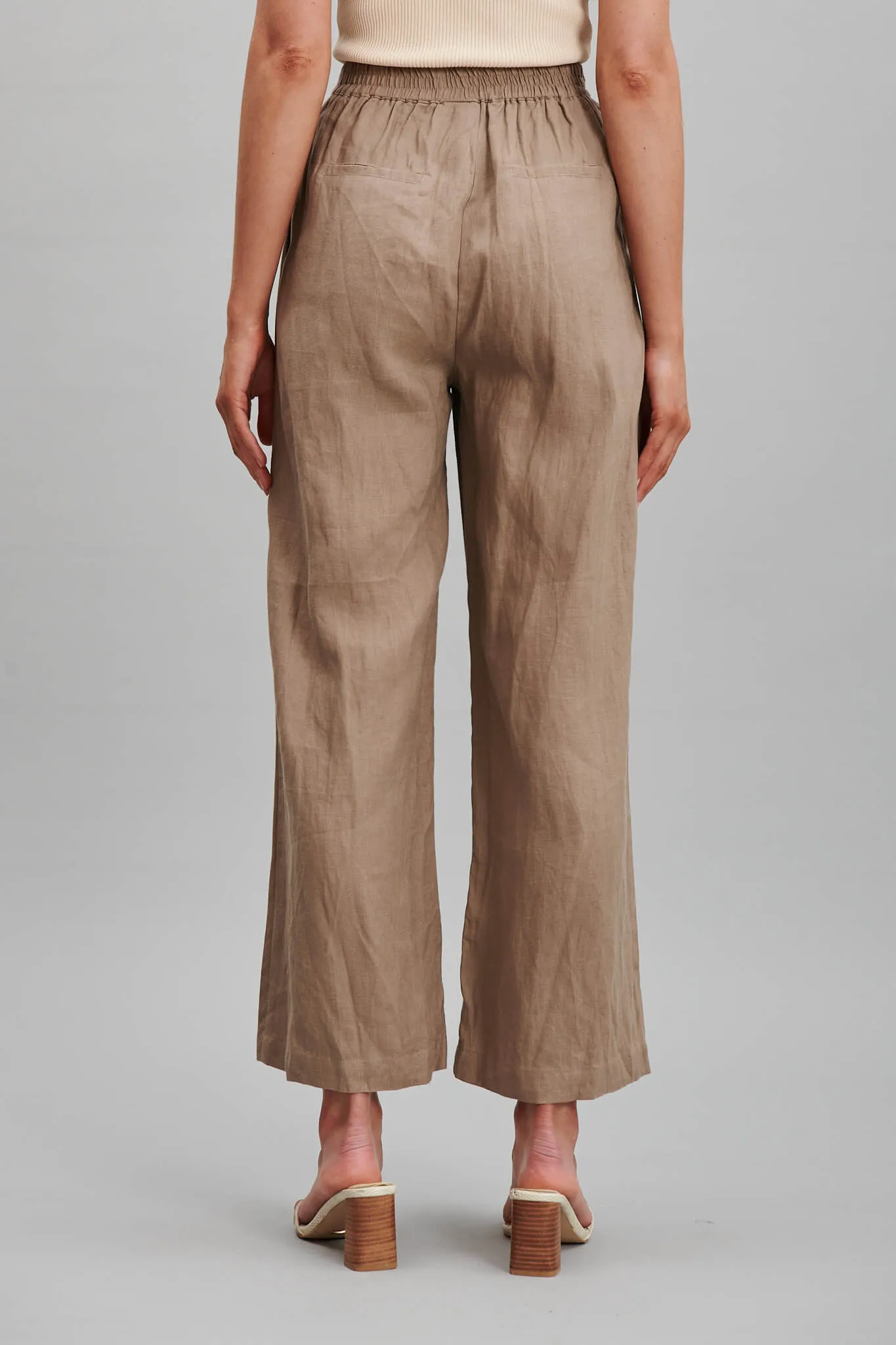 Daytona Pant In Mocha Pure Linen