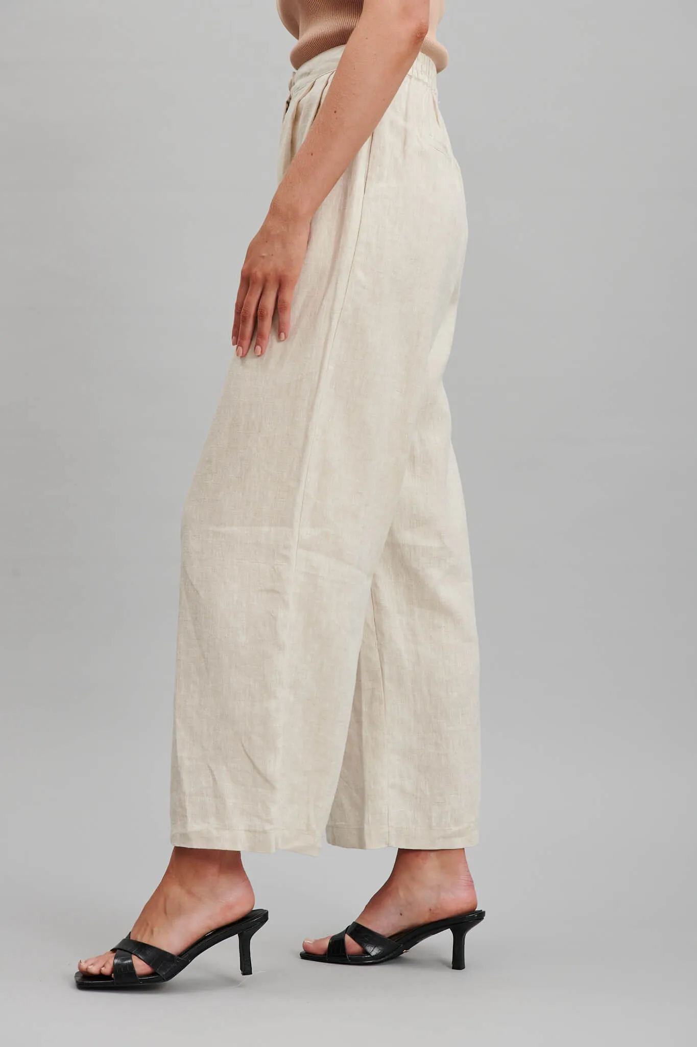 Daytona Pant In Oatmeal Pure Linen