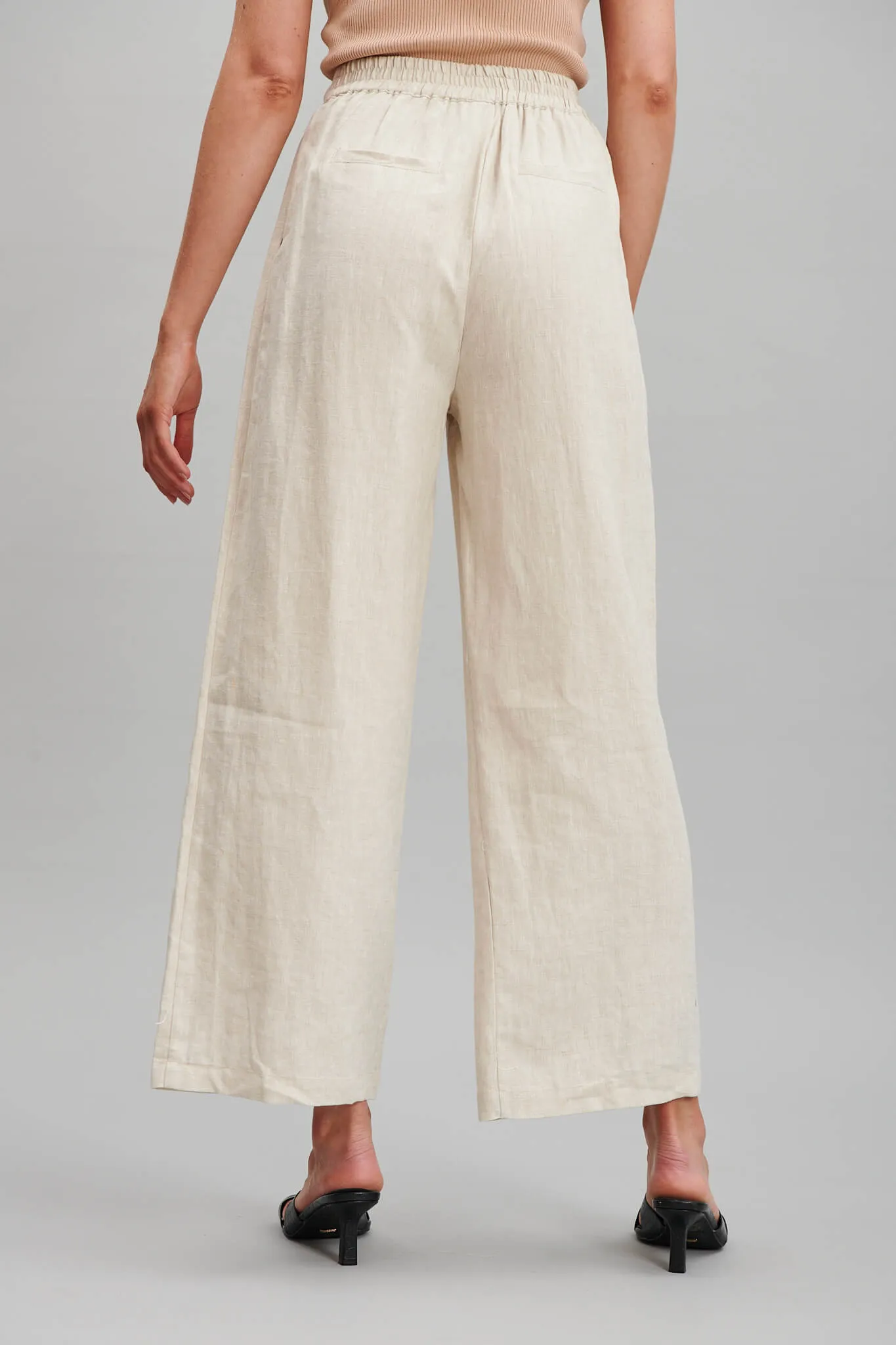 Daytona Pant In Oatmeal Pure Linen