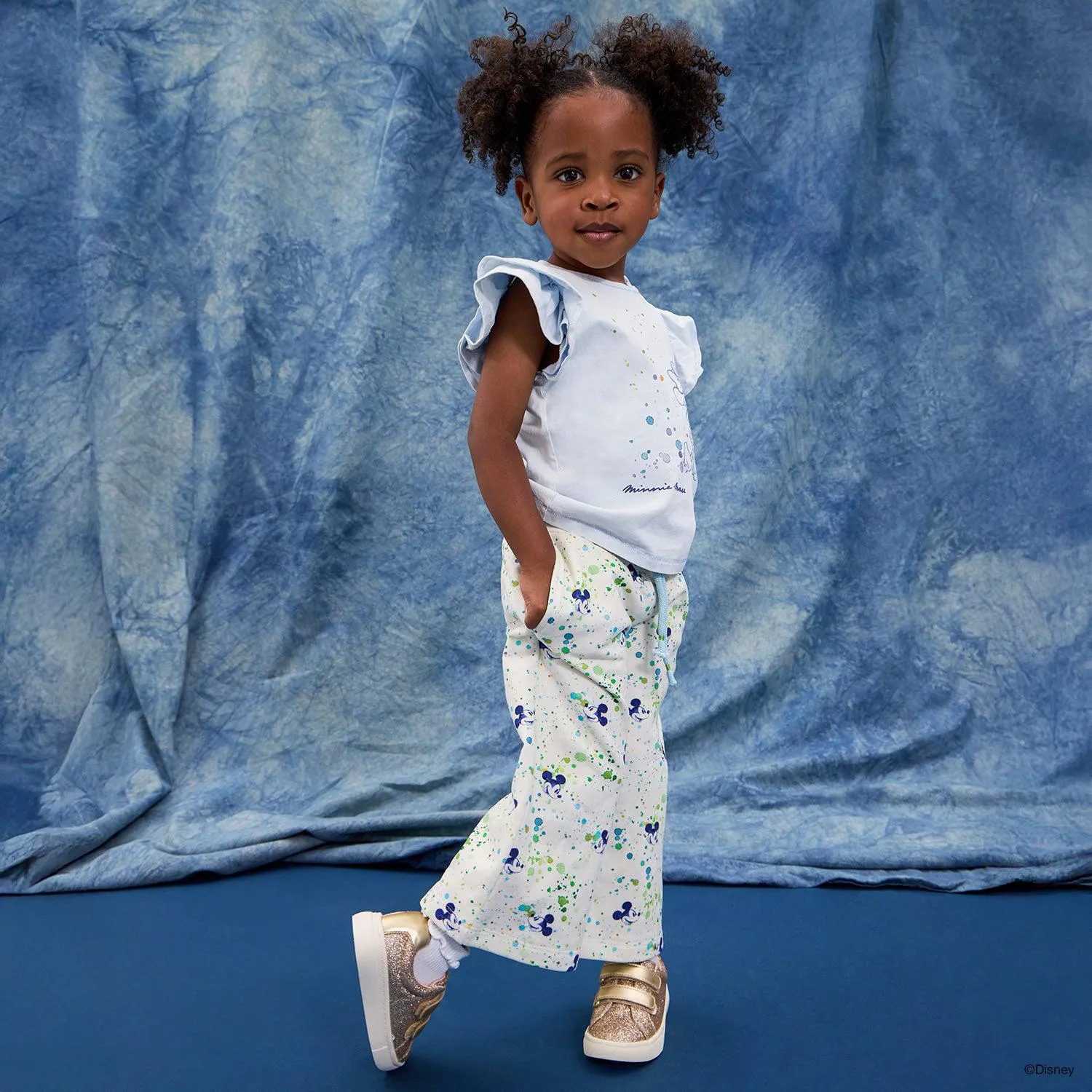 Disney | Magnetic Me Mickey Splatter cotton wide leg sweatpant