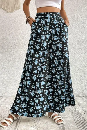 Easygoing Floral High Waist Culotte Pants