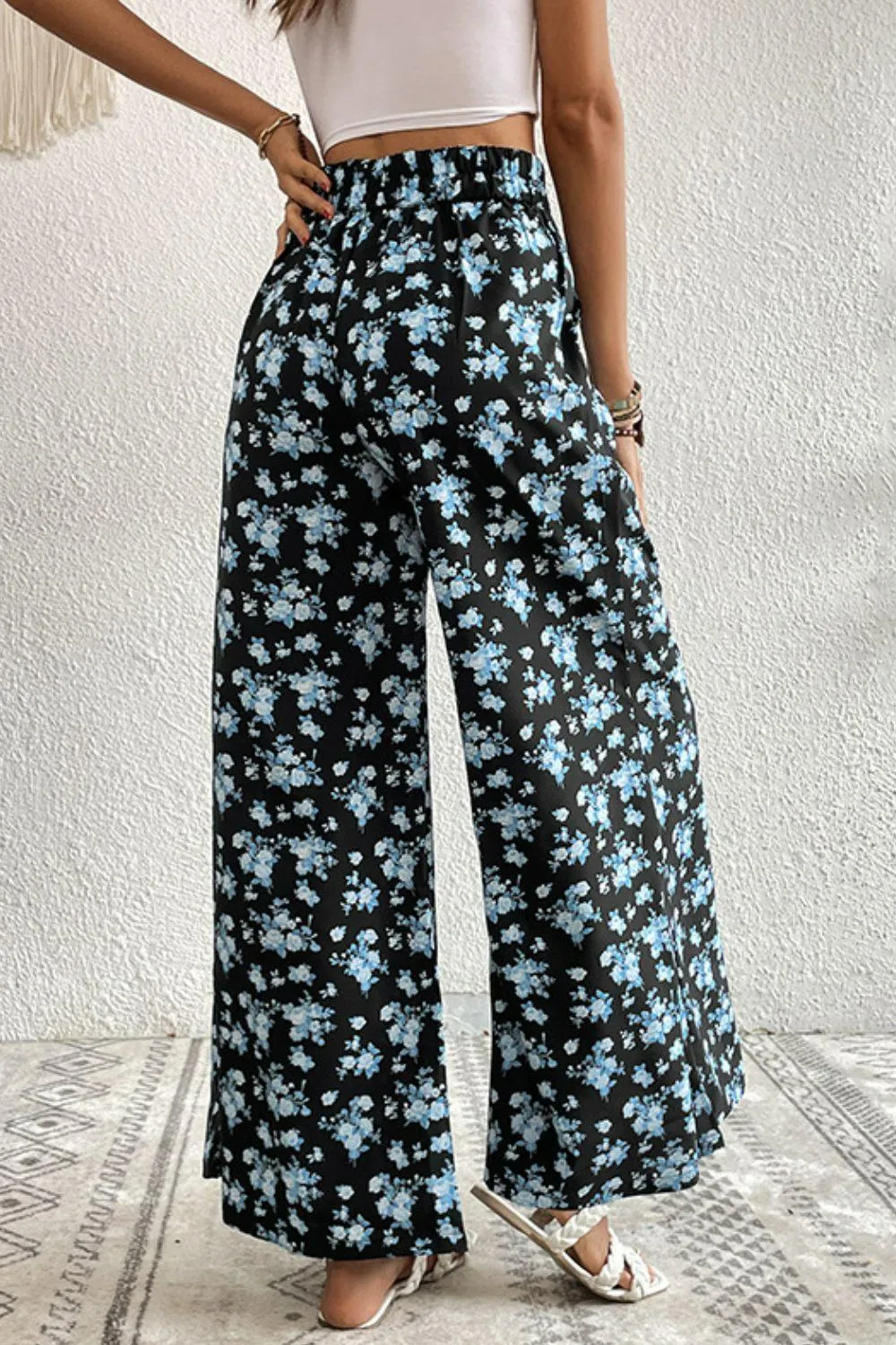 Easygoing Floral High Waist Culotte Pants