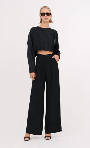 Fabi Wide Leg Pant - Black