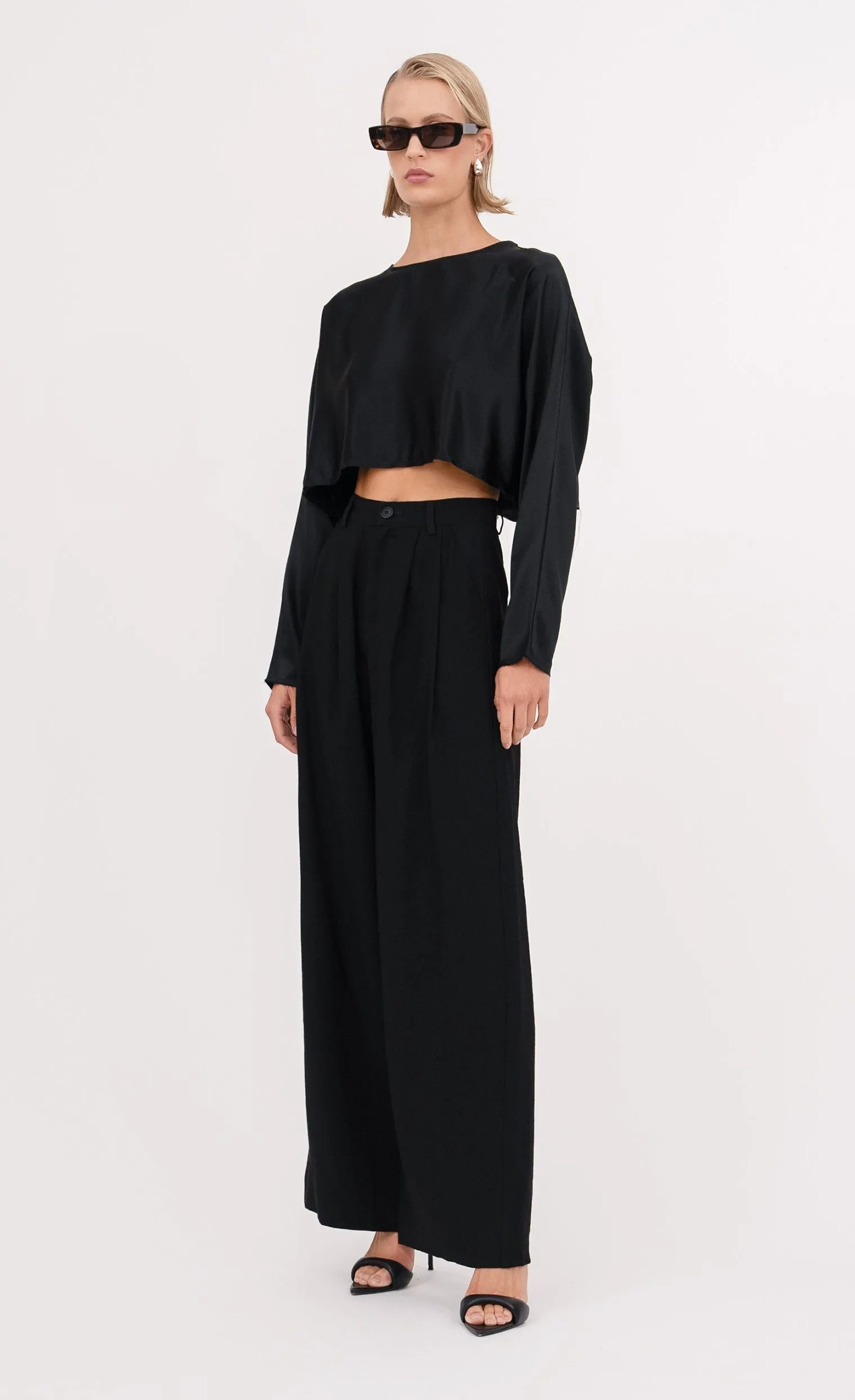Fabi Wide Leg Pant - Black