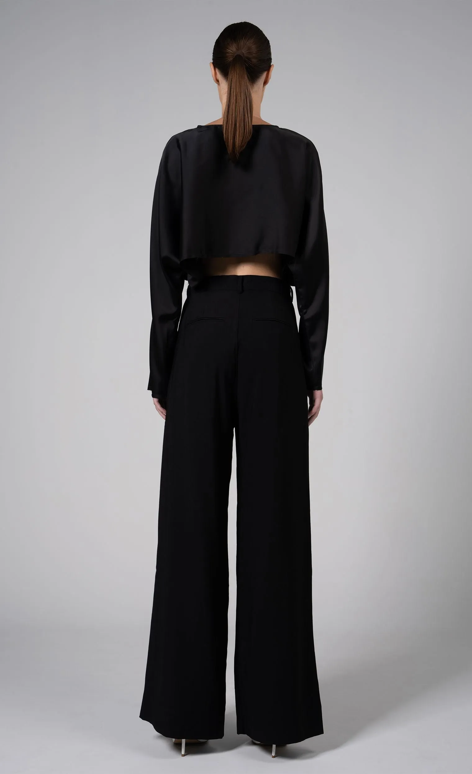 Fabi Wide Leg Pant - Black