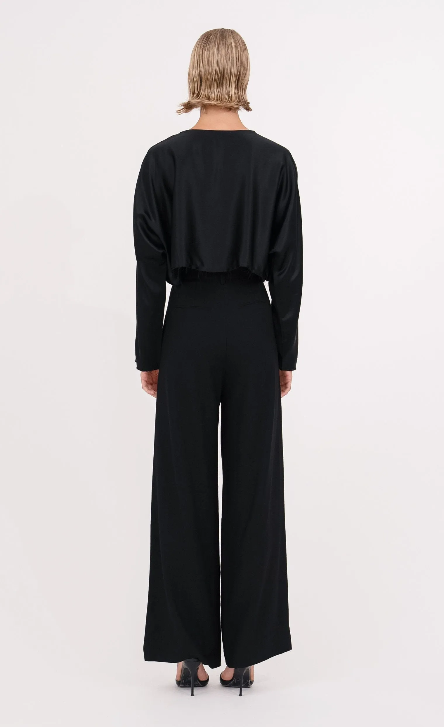 Fabi Wide Leg Pant - Black