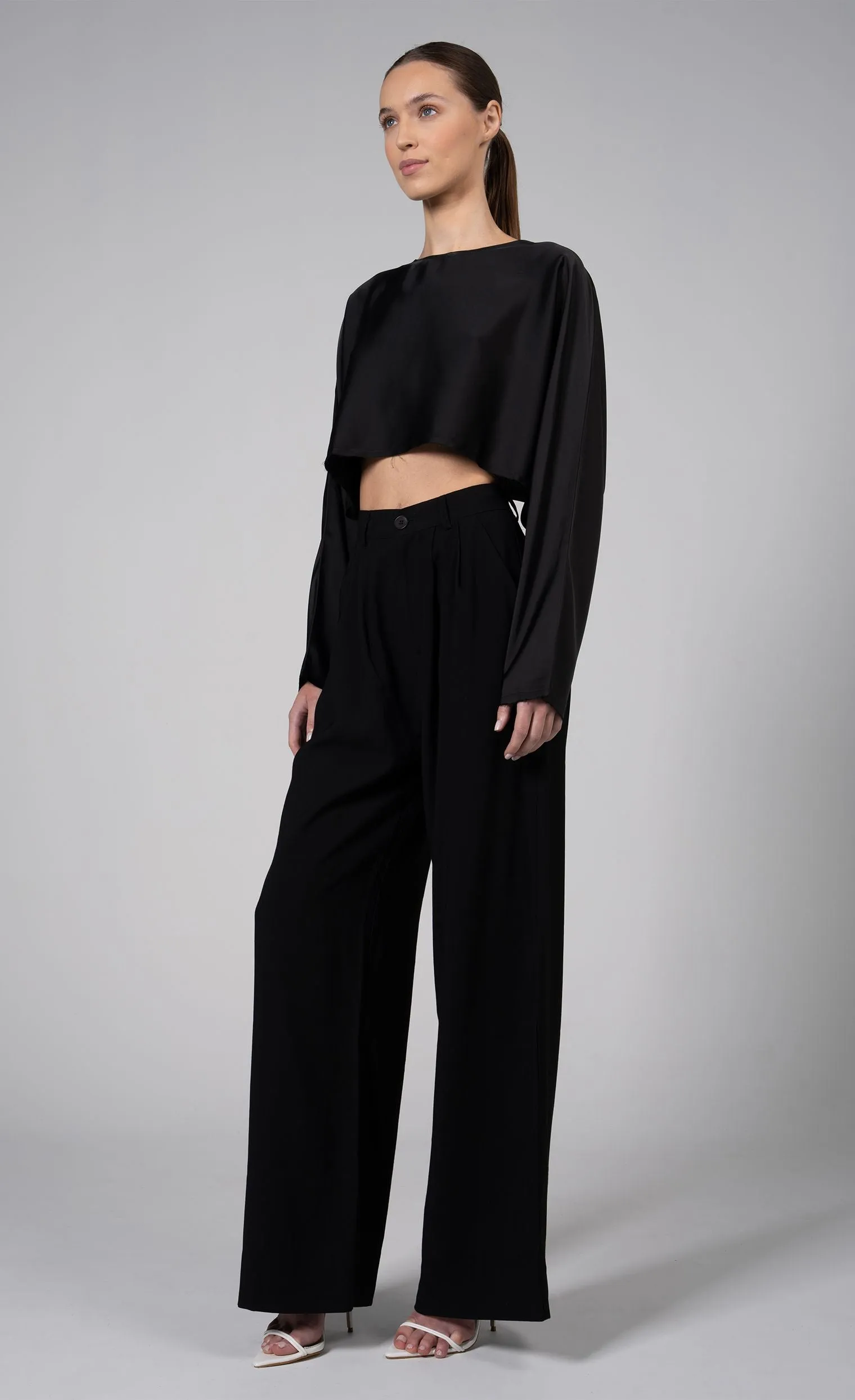 Fabi Wide Leg Pant - Black