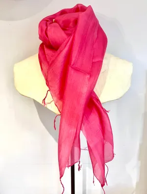 Fine Quality Silk Scarf | Coral