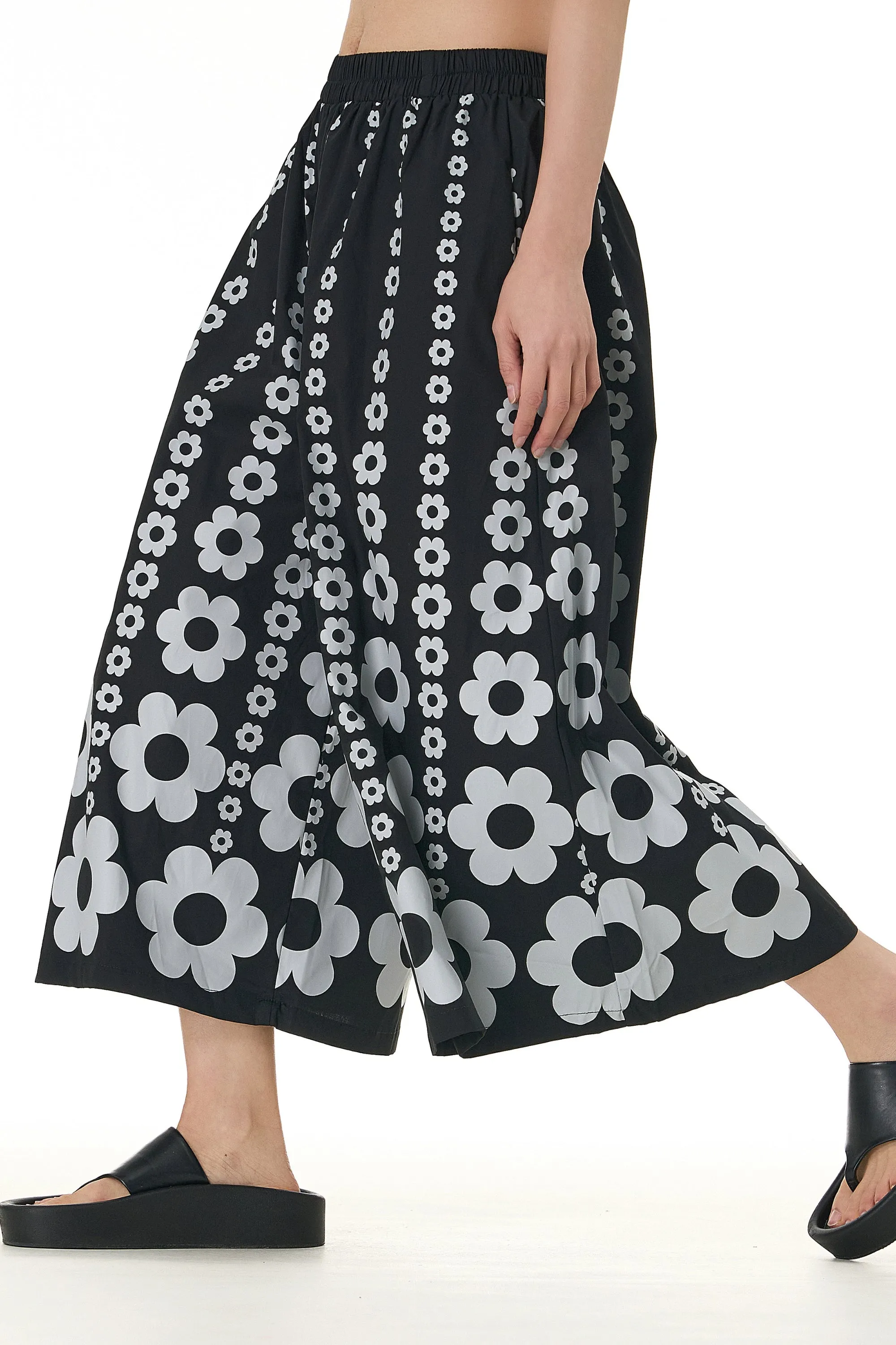 Floral Printed Black Cotton Coord Set
