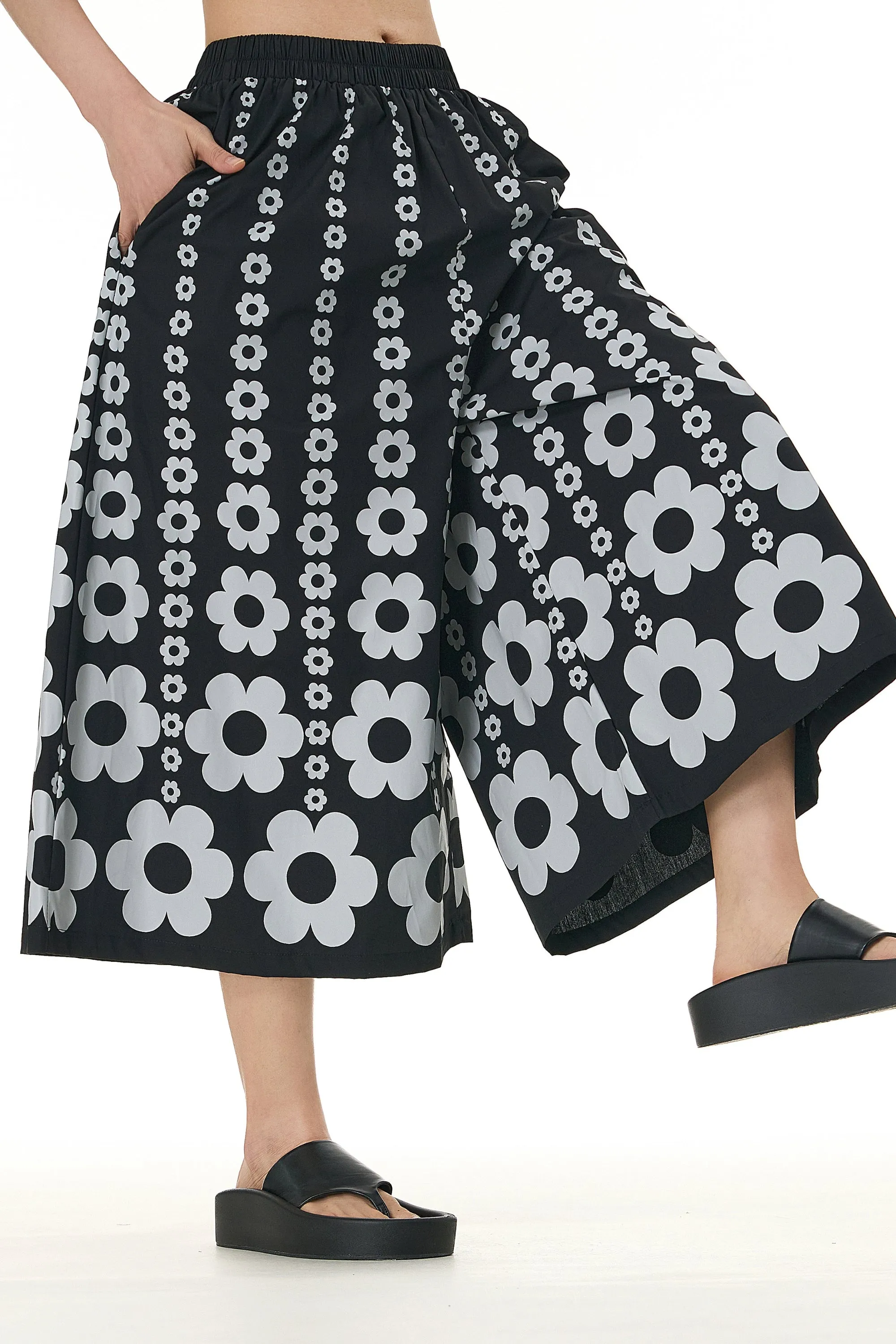 Floral Printed Black Cotton Coord Set