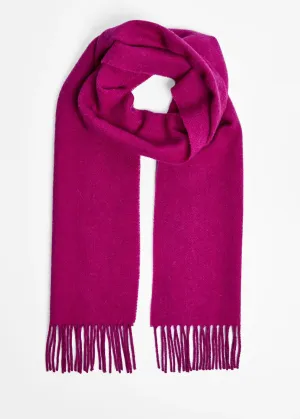 Foxford Lambswool Scarf | Magenta Pink Herringbone