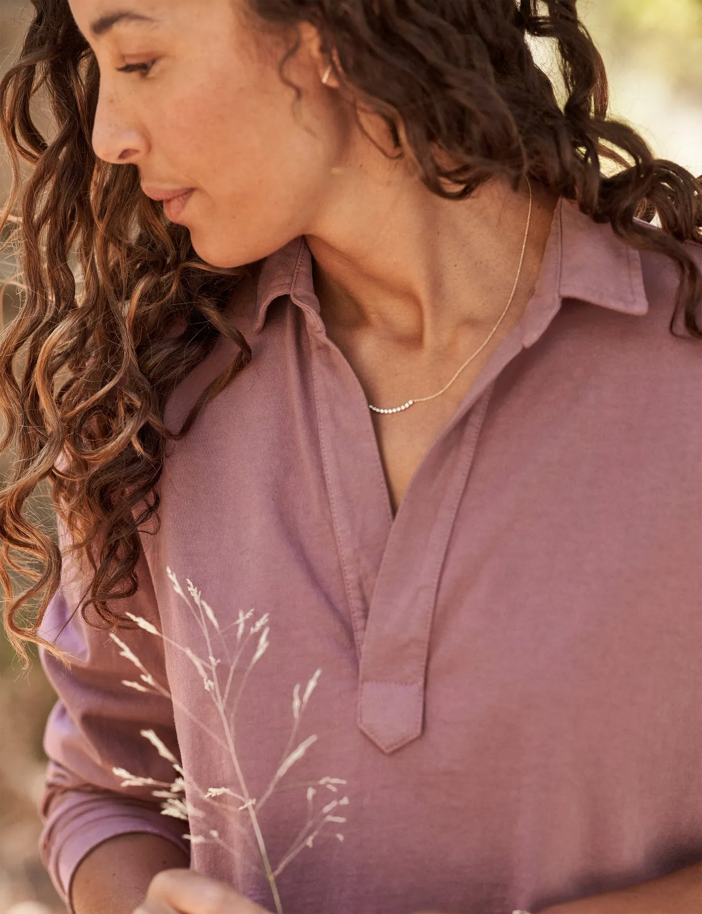 Frank & Eileen - Popover Henley in Terracotta