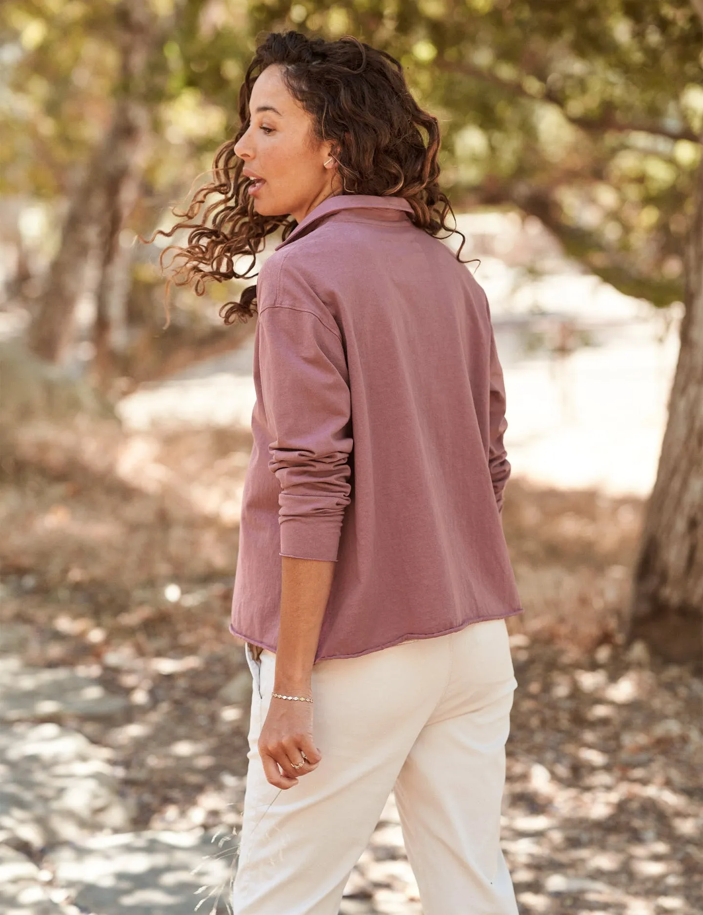 Frank & Eileen - Popover Henley in Terracotta