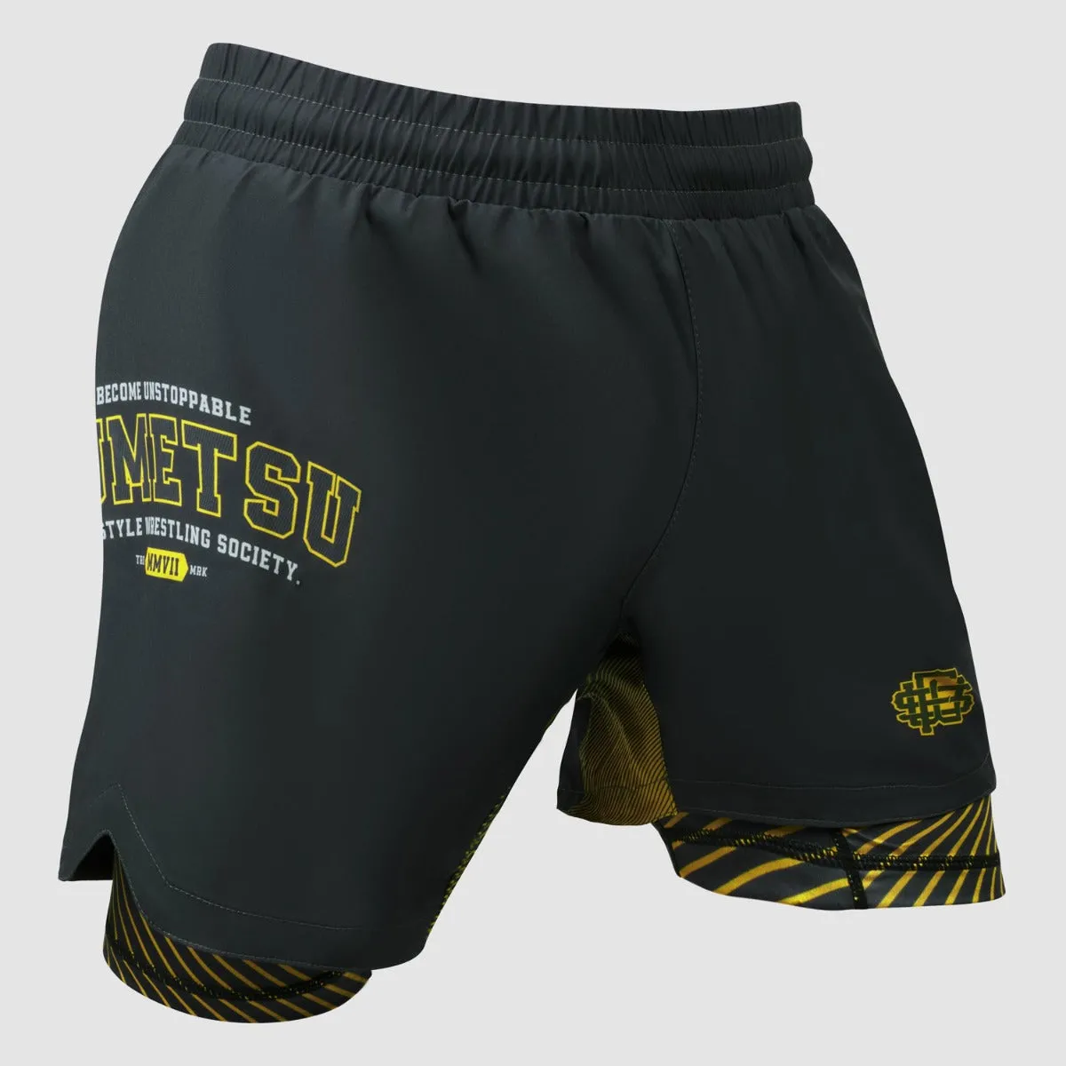 Fumetsu Varsity Dual Layer Fight Shorts Grey