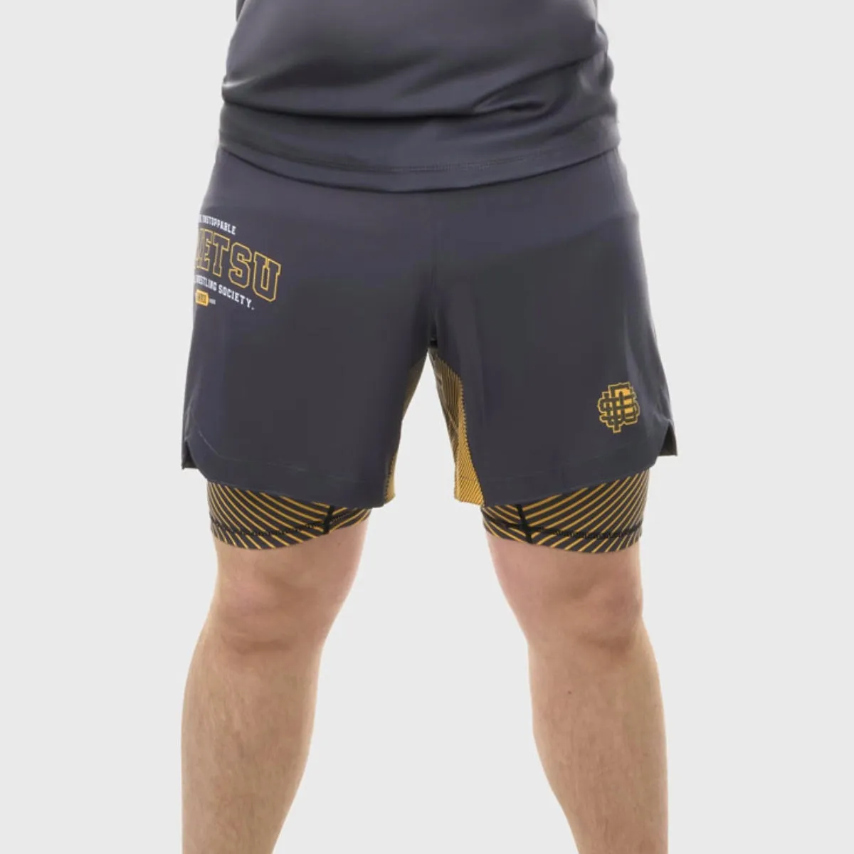 Fumetsu Varsity Dual Layer Fight Shorts Grey