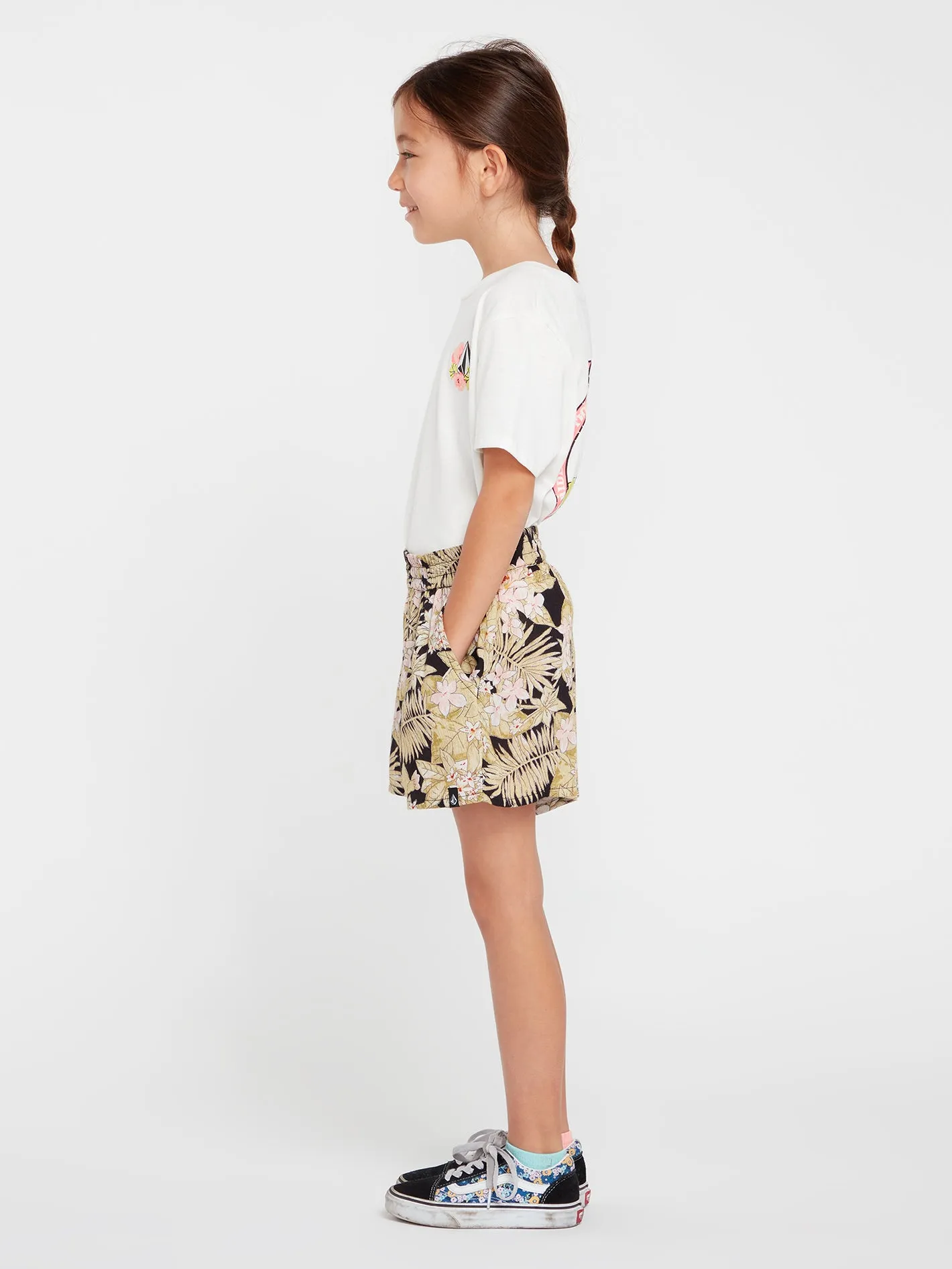 Girls Static Bloom Short - Black Combo
