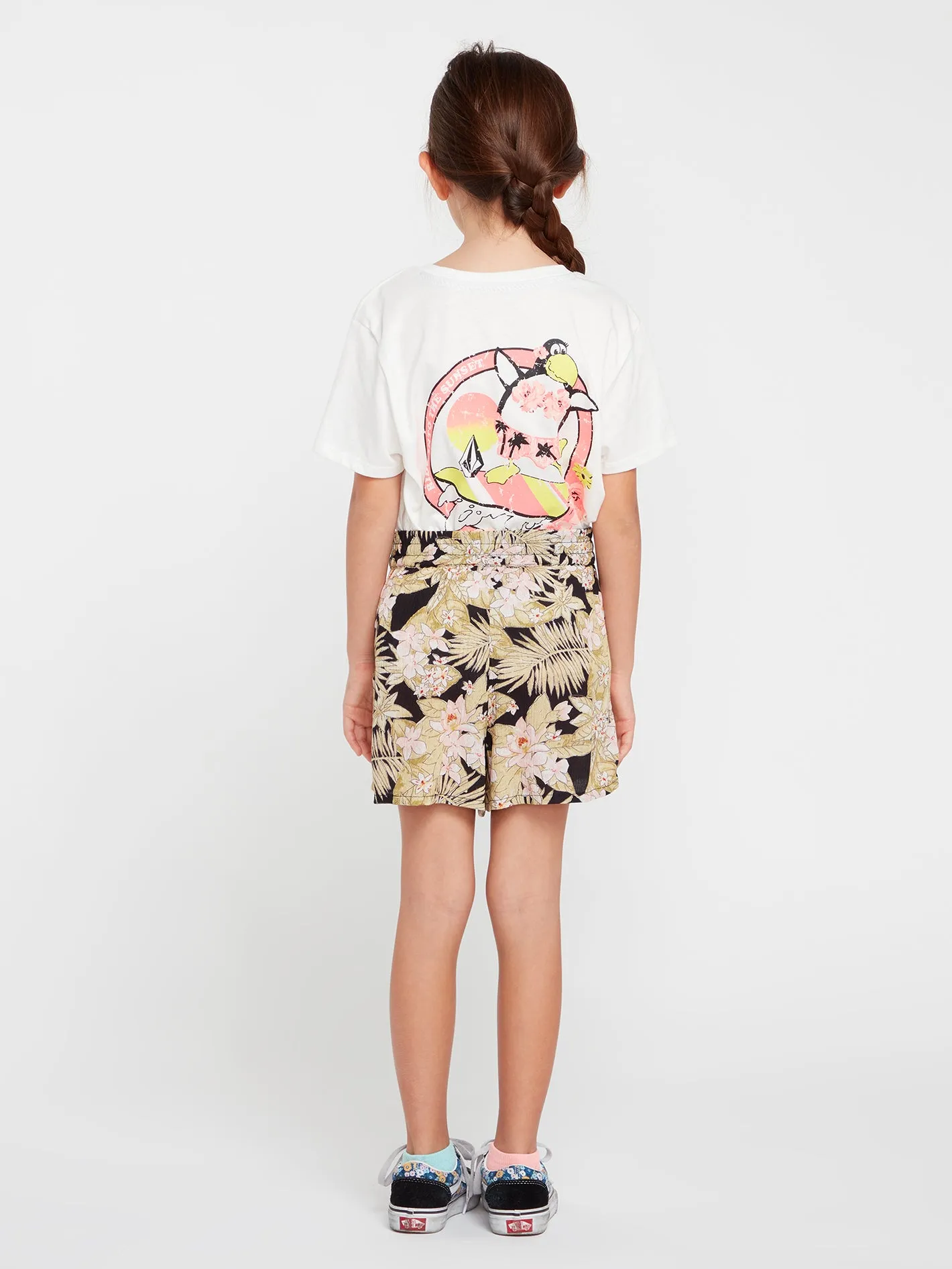 Girls Static Bloom Short - Black Combo