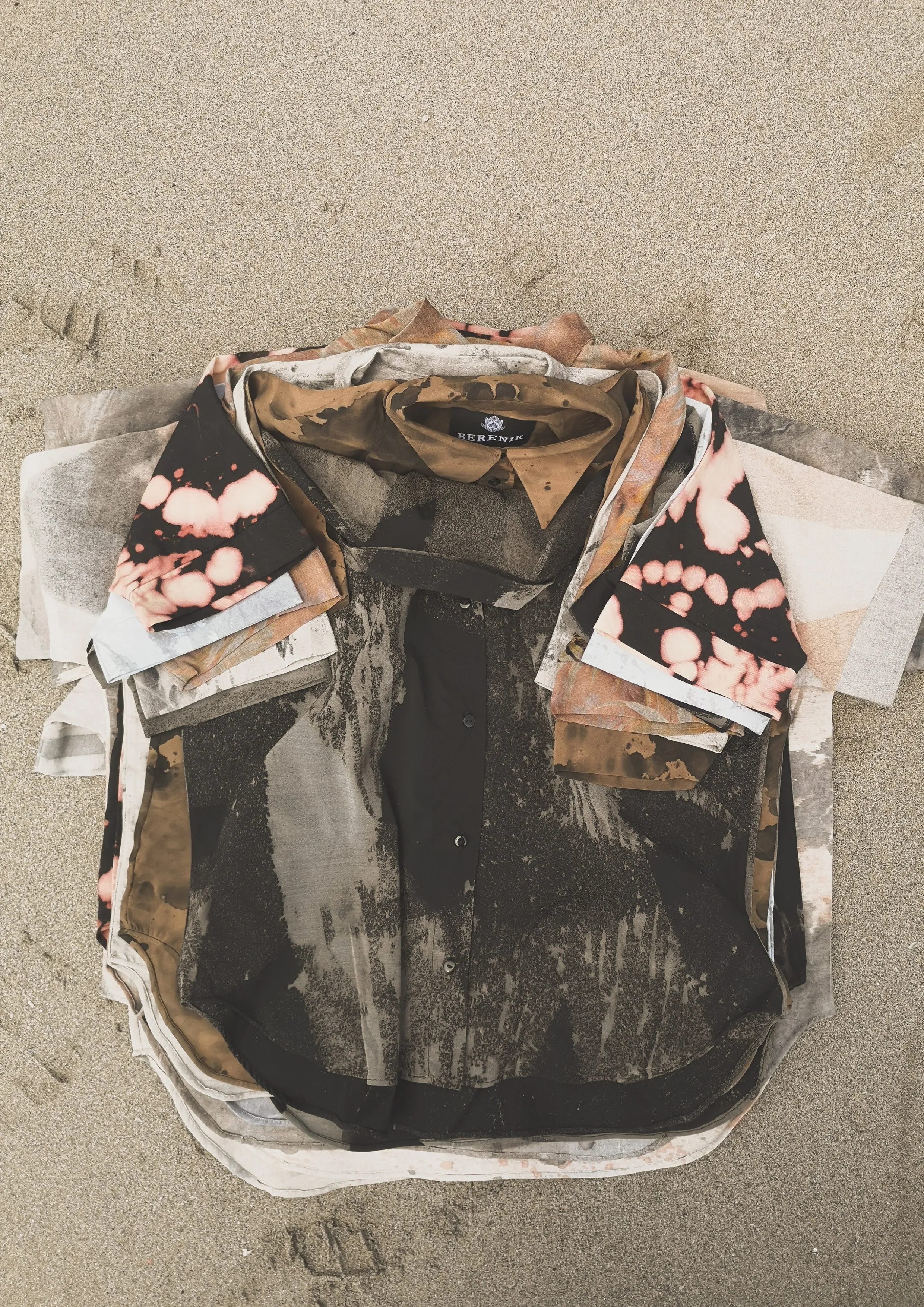 HOMEMADE - UNIQUE BLOUSE UNISEX - HAND PAINTED - black / grey