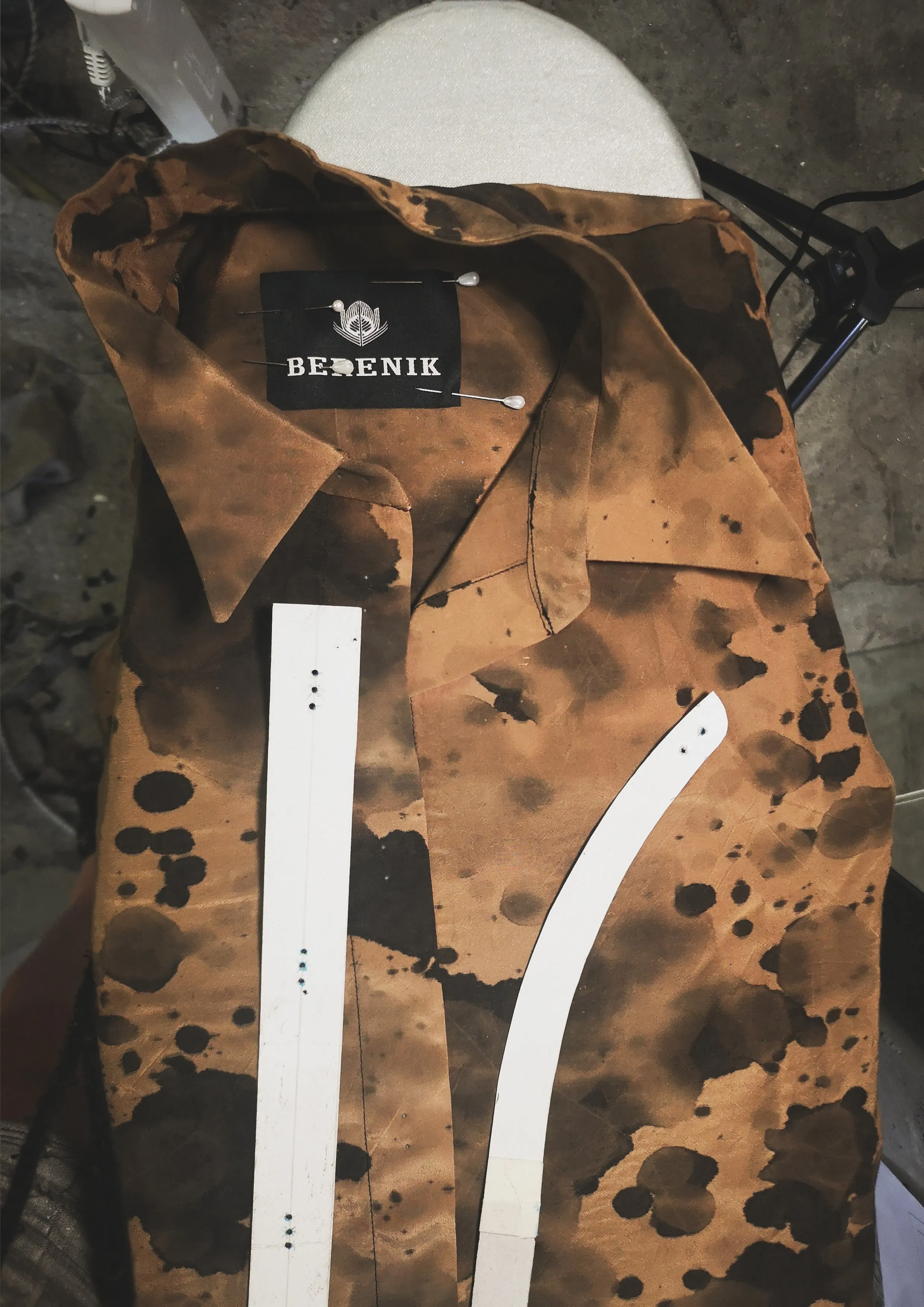 HOMEMADE - UNIQUE BLOUSE UNISEX - HAND PAINTED - black / grey