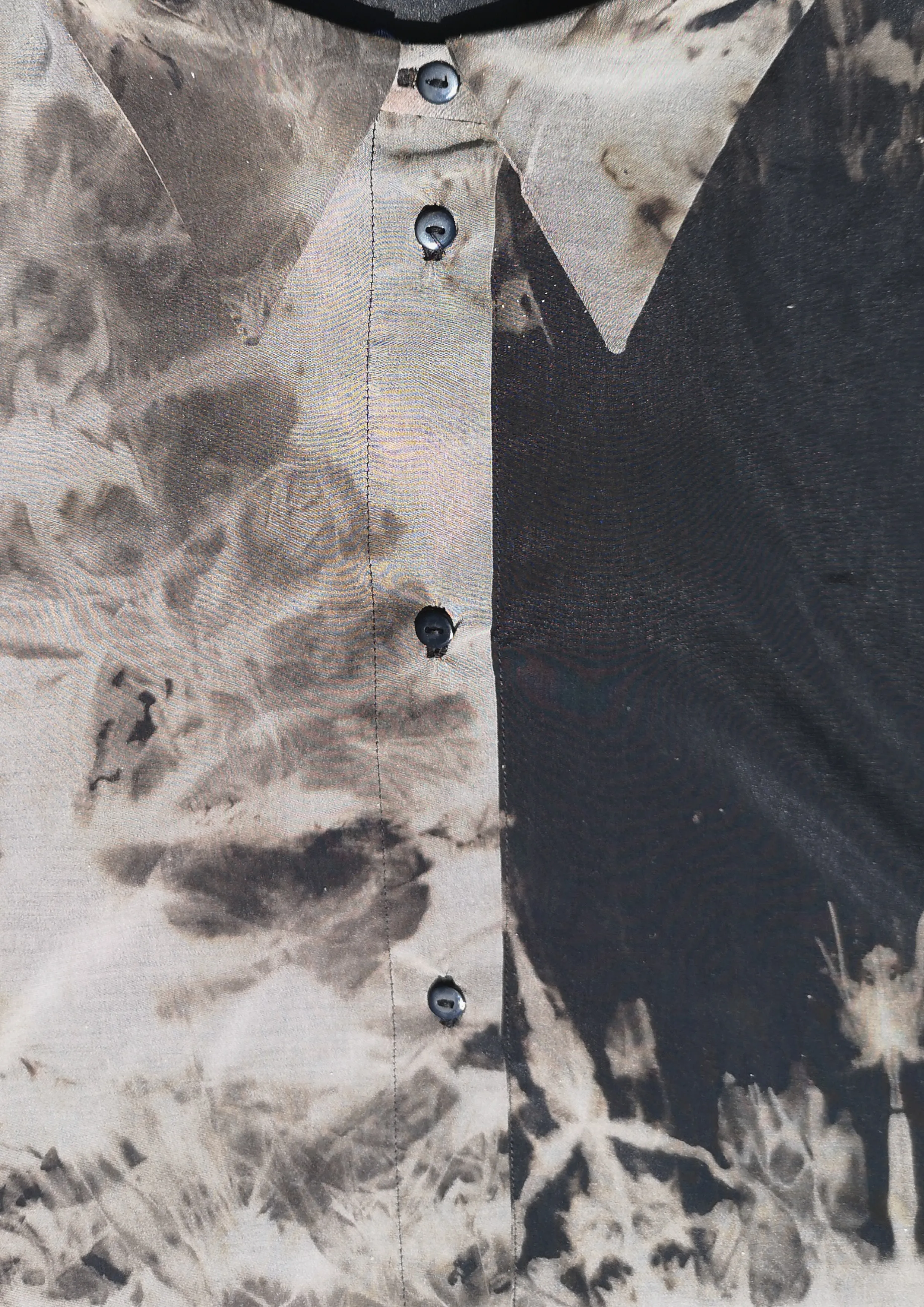 HOMEMADE - UNIQUE BLOUSE UNISEX - HAND PAINTED - black / grey