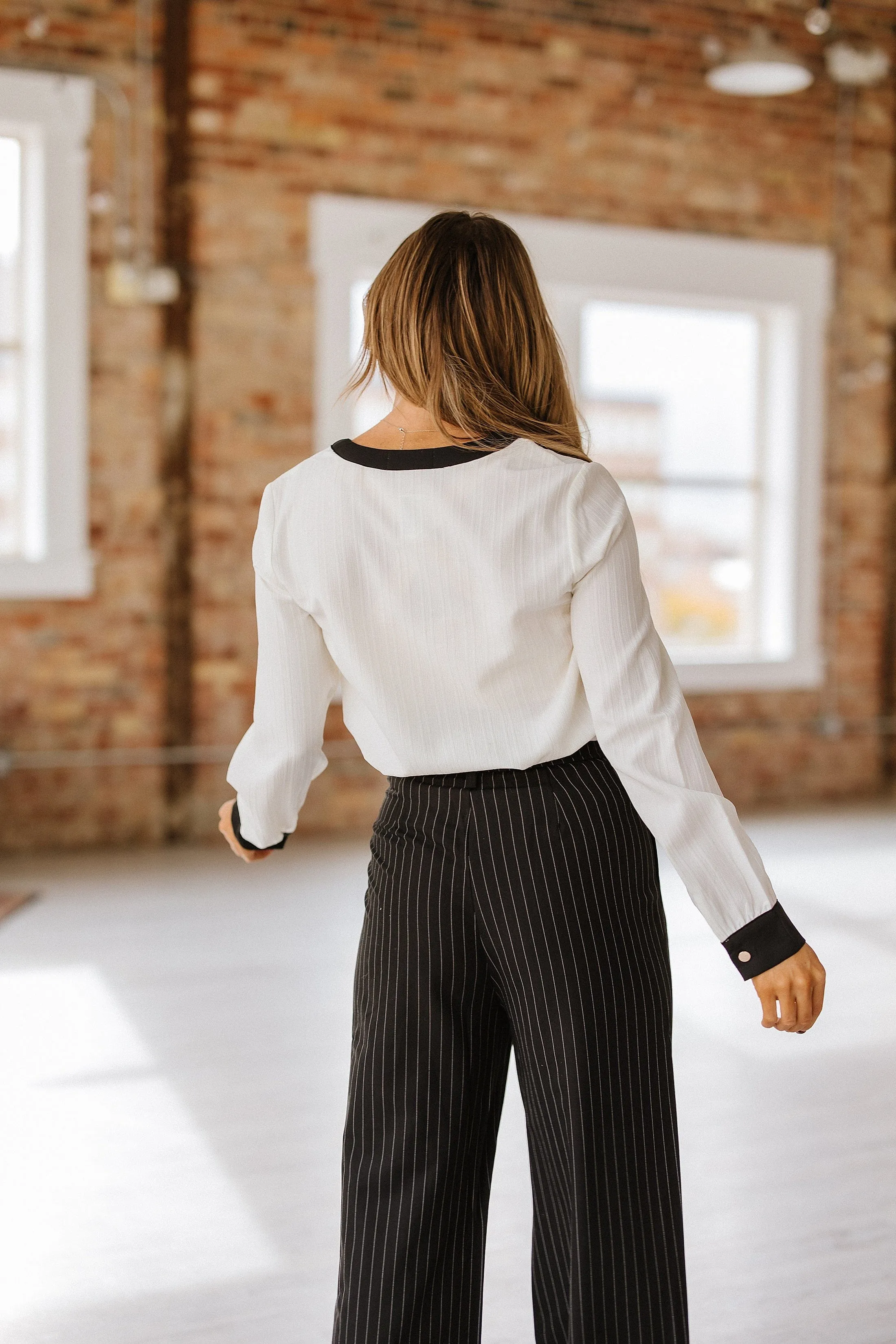 Jenna V-Neck Textured Blouse